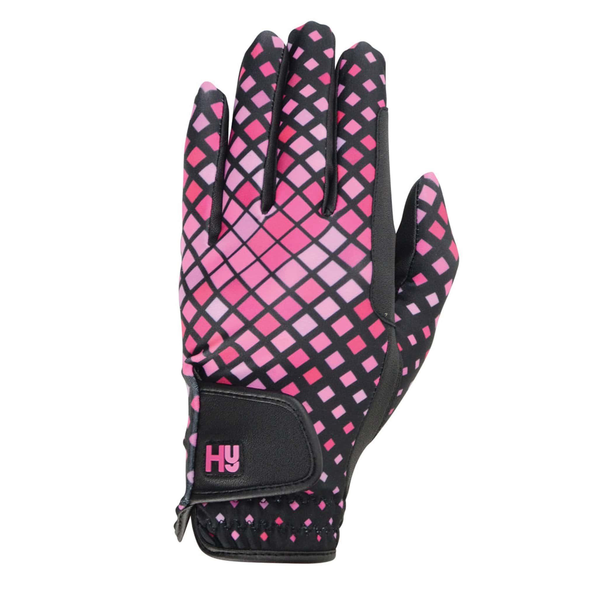 Hy5 Lightweight Printed Riding Gloves - 11 (XL) · Black/Light Pink/Cerise