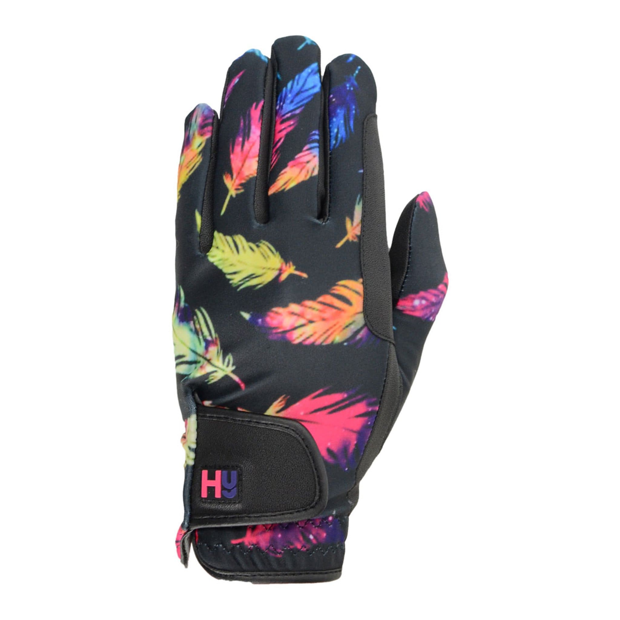 Hy5 Lightweight Printed Riding Gloves - 11 (XL) · Black/Hot Pink/Purple