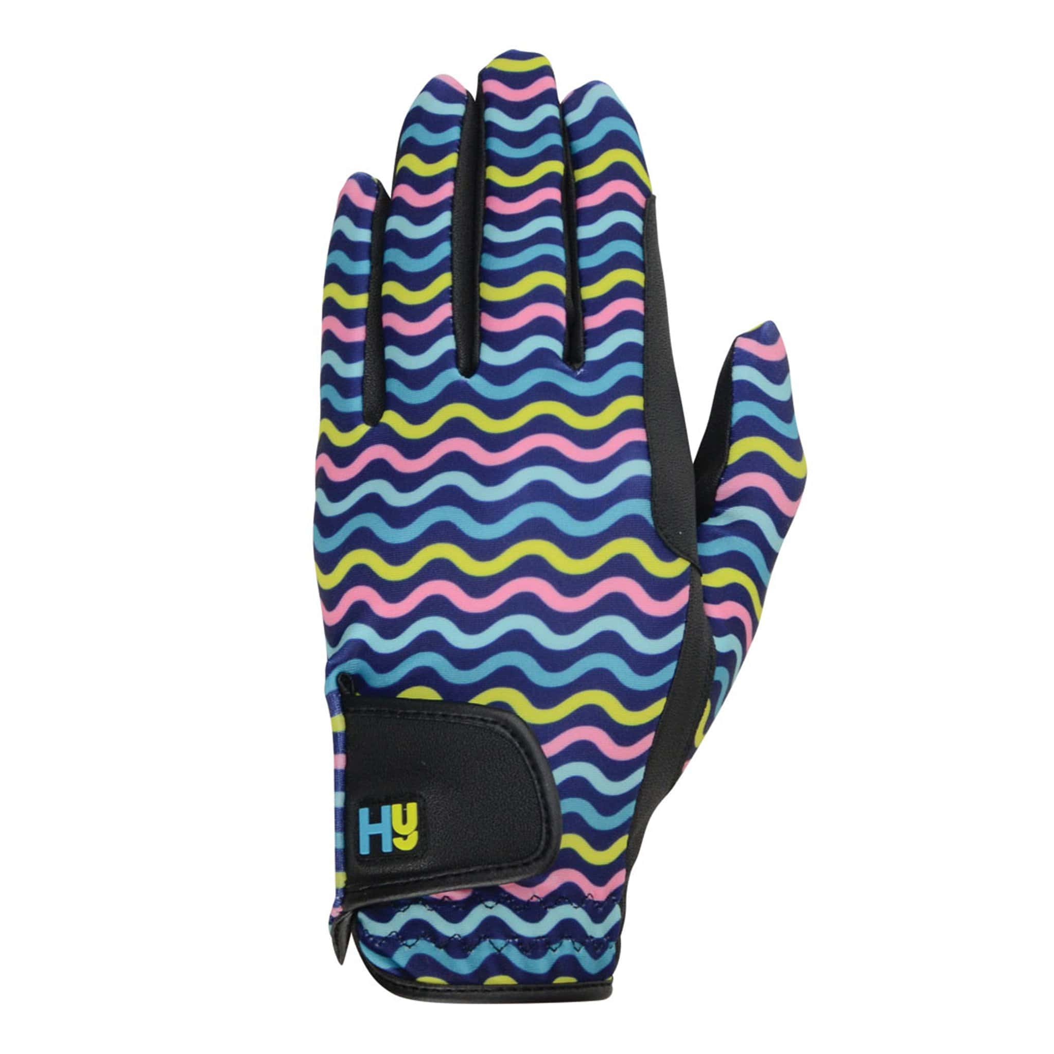 Hy5 Lightweight Printed Riding Gloves - 11 (XL) · Black/Yellow/Teal/Pink