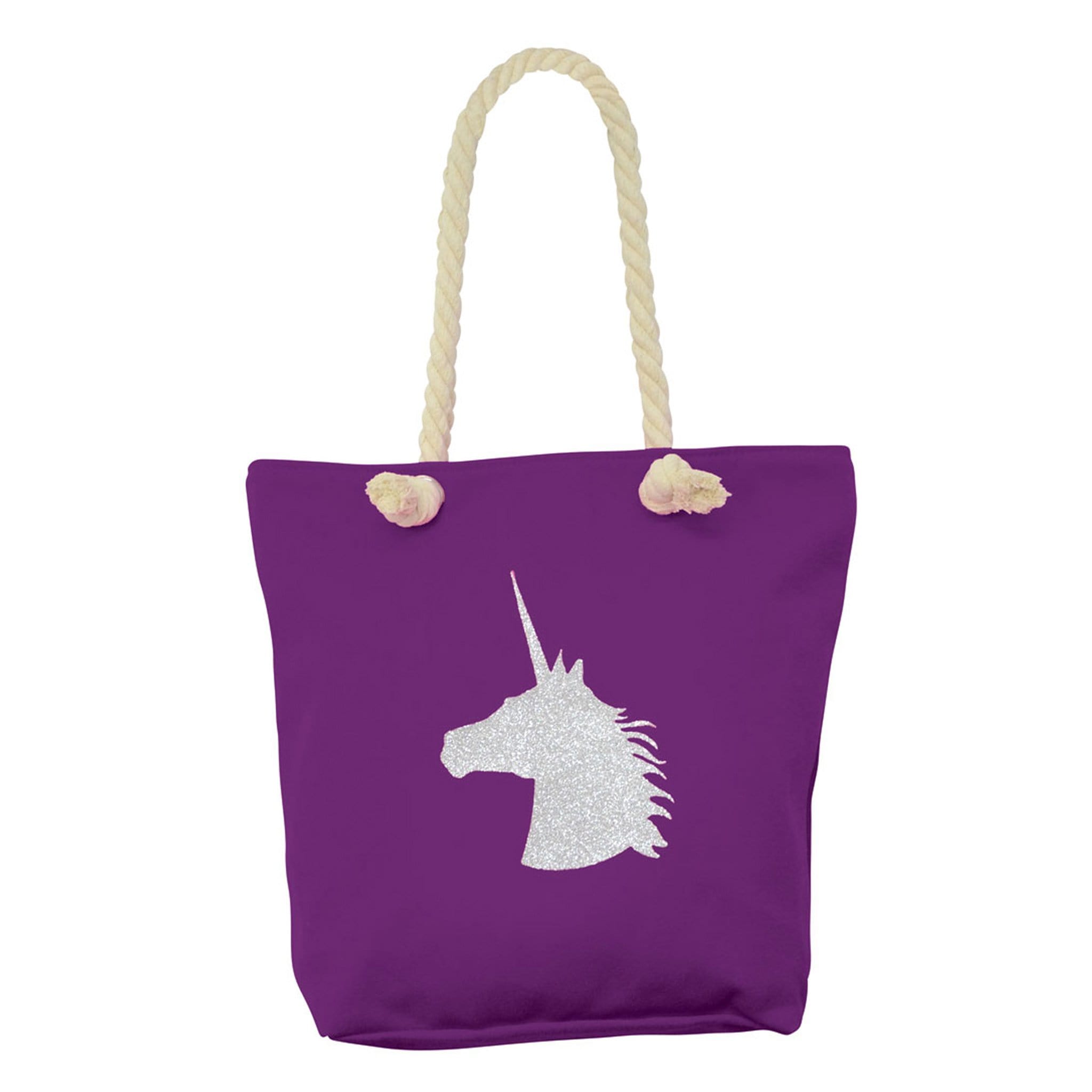 Hyfashion Unicorn Glitter Tote Bag - Purple