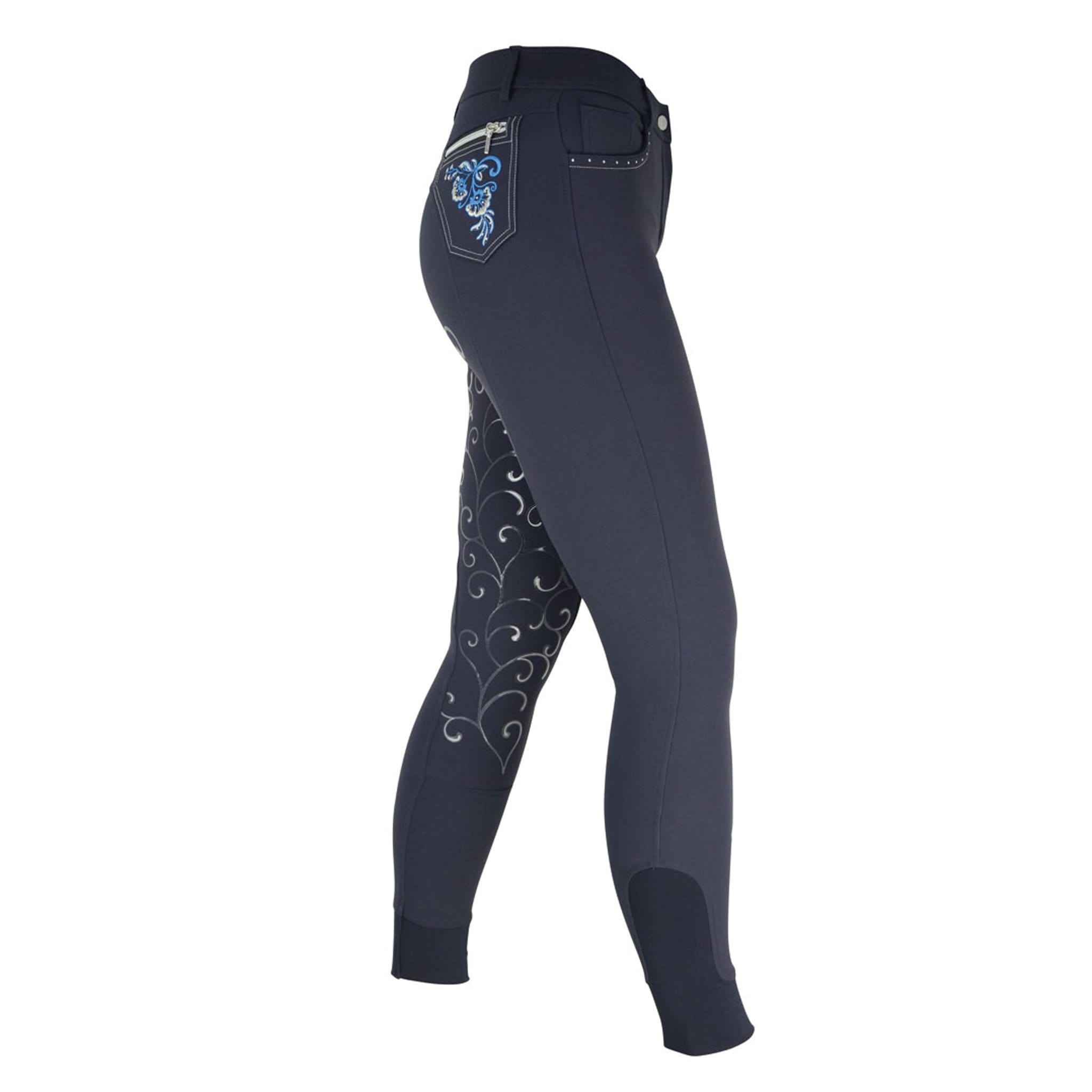 HyPerformance Chester Silicone Full Seat Breeches 11136 Navy Side
