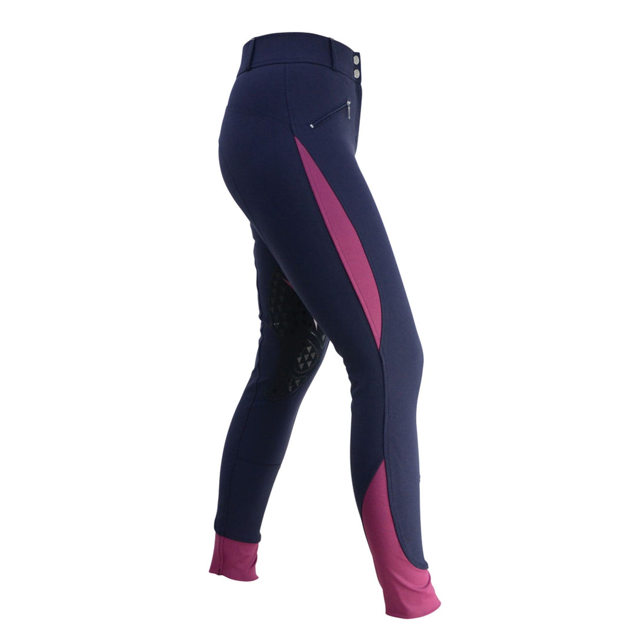 Hy Sport Active + Silicone and Alos Knee Patch Breeches 17790 Navy and Port Royal Side