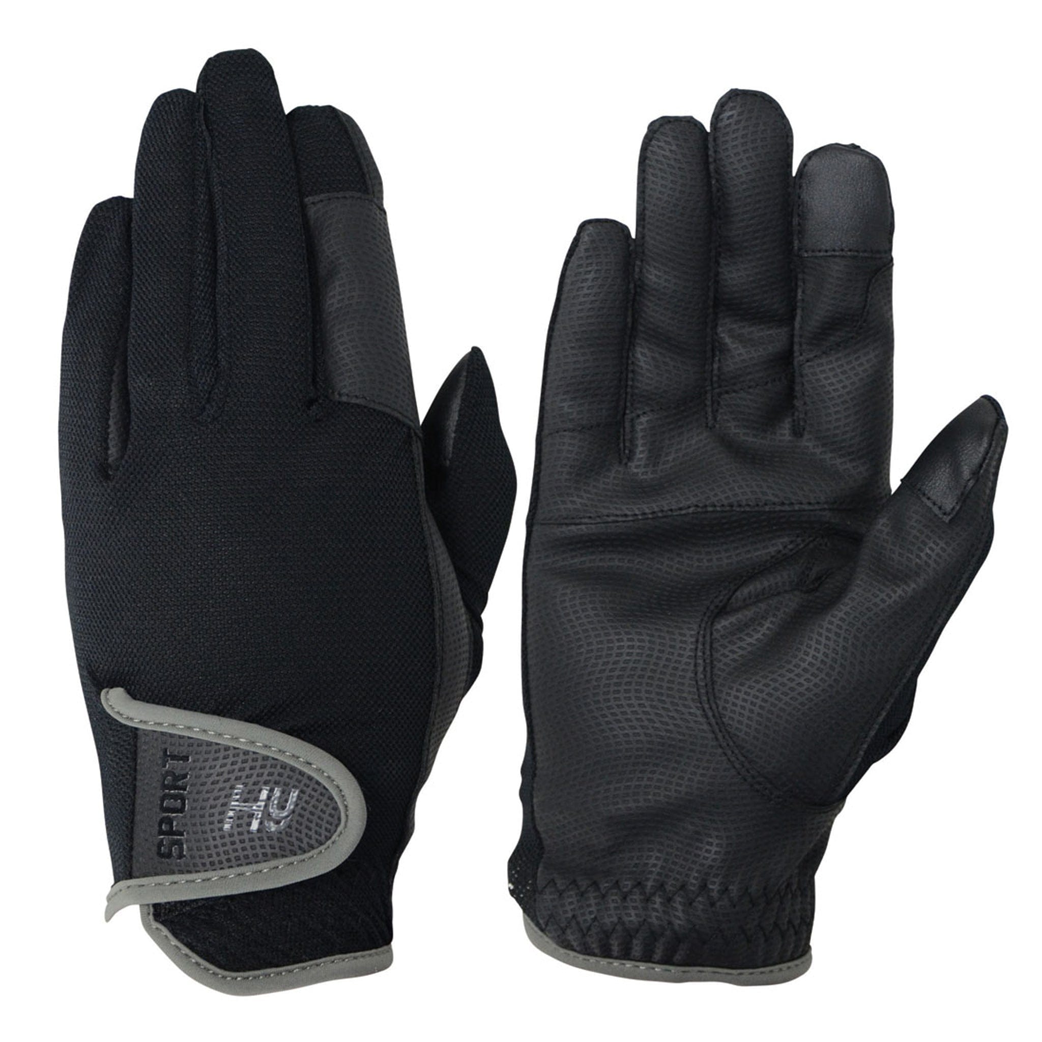 Hy5 Sport Dynamic Lightweight Riding Gloves 15545 Black and Grey