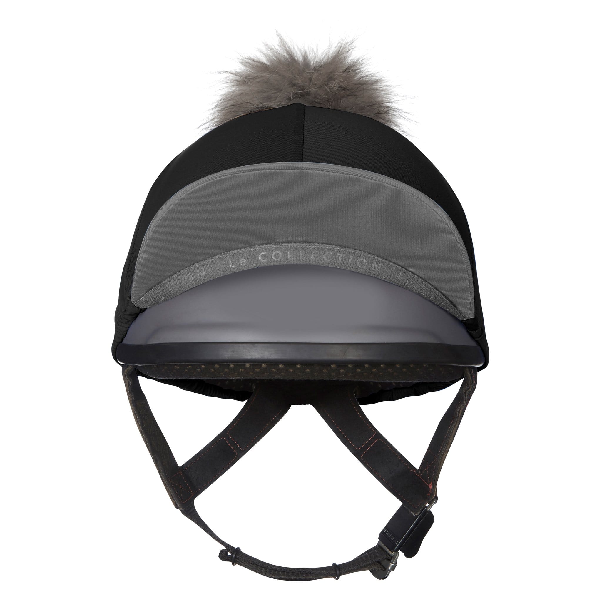 LeMieux Hat Silk Black Front View with Logo 7807