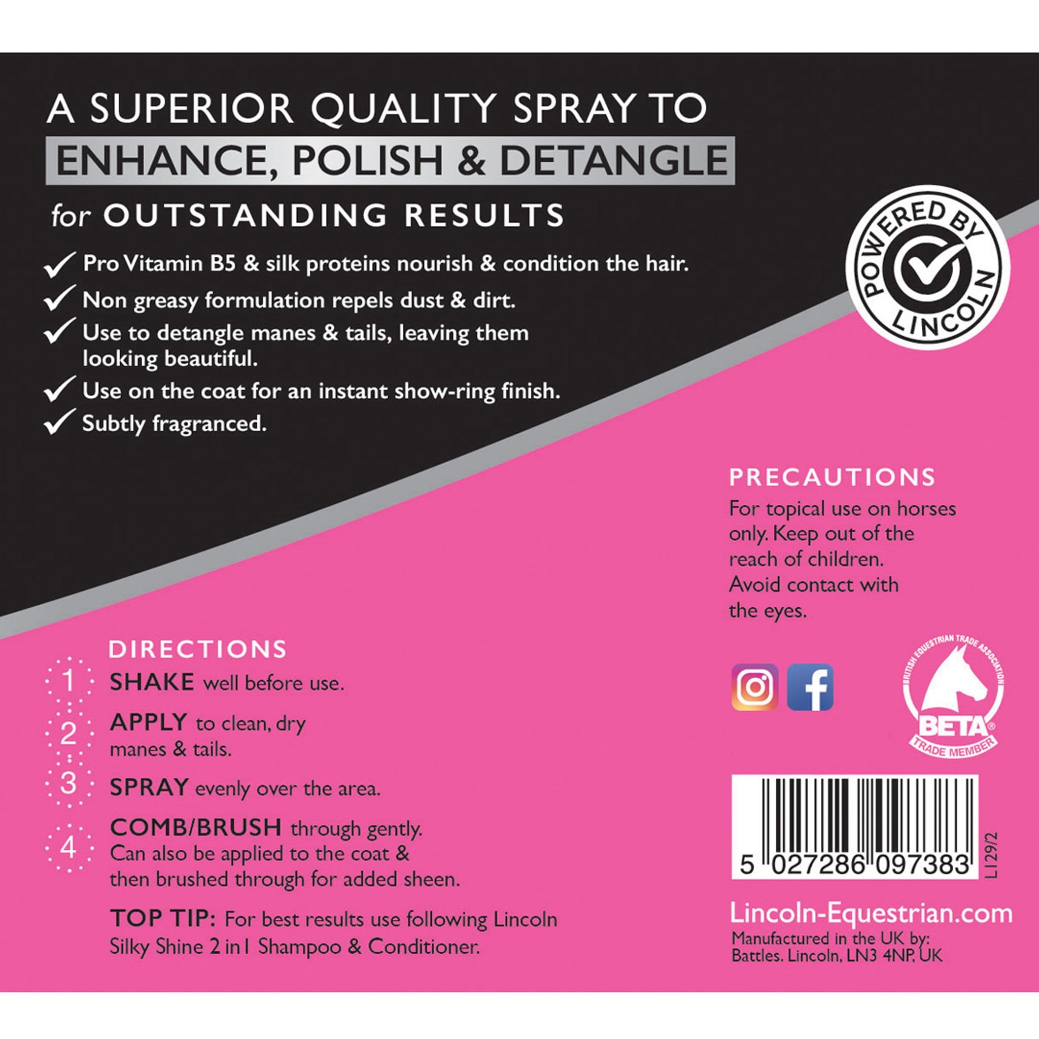 Lincoln Silky Shine Hair Polish and Detangler