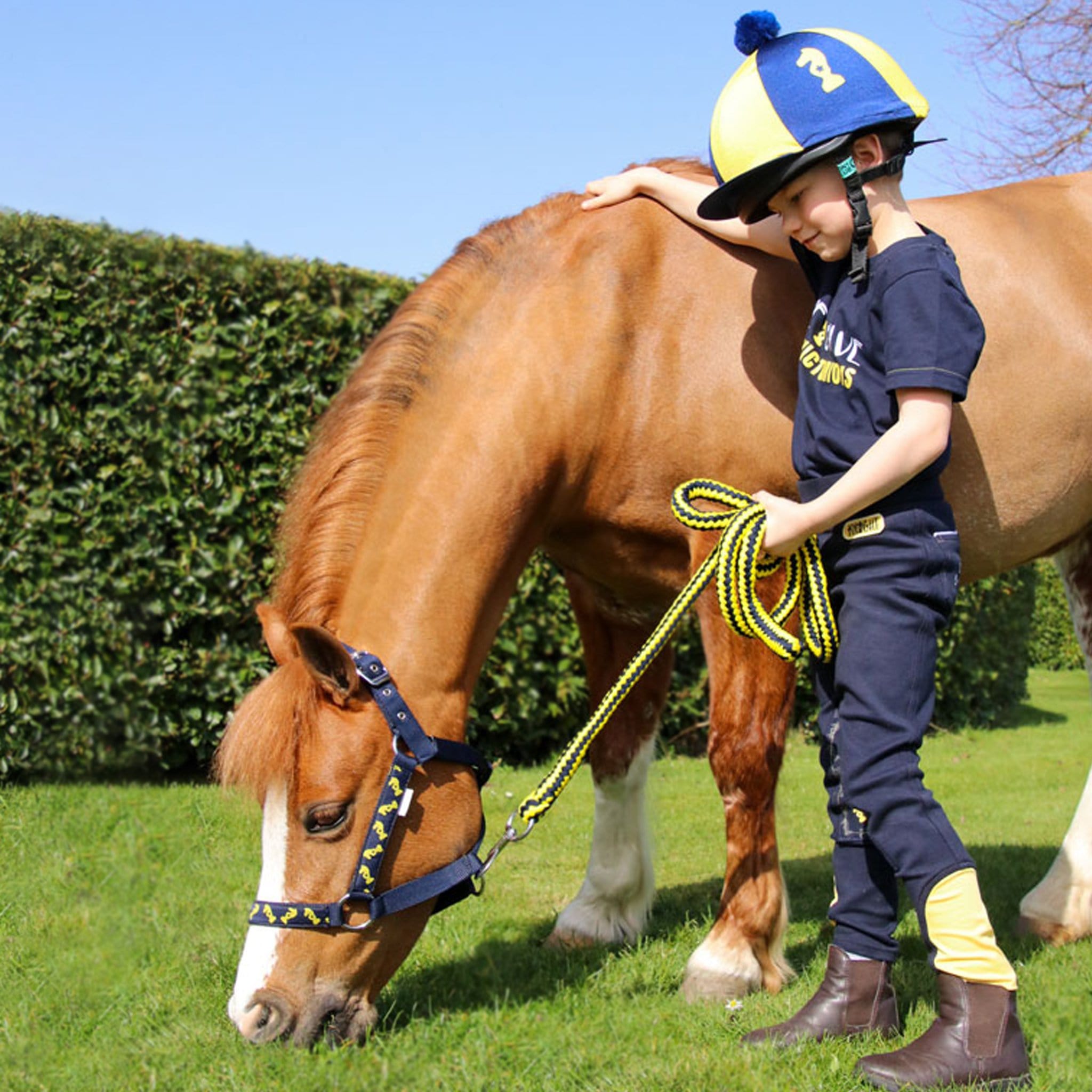 Little Knight Be Brave Children's Silicone Knee Patch Jodhpurs Lifestyle Horse Side 30881