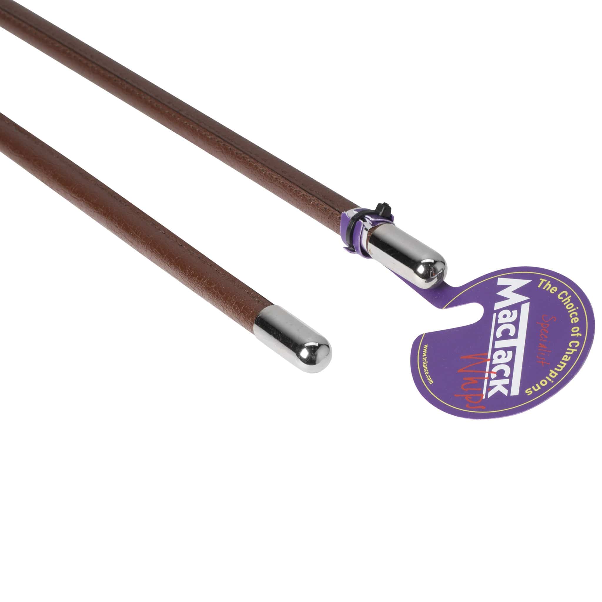 Mactack Show Cane with Nickel Caps - Brown