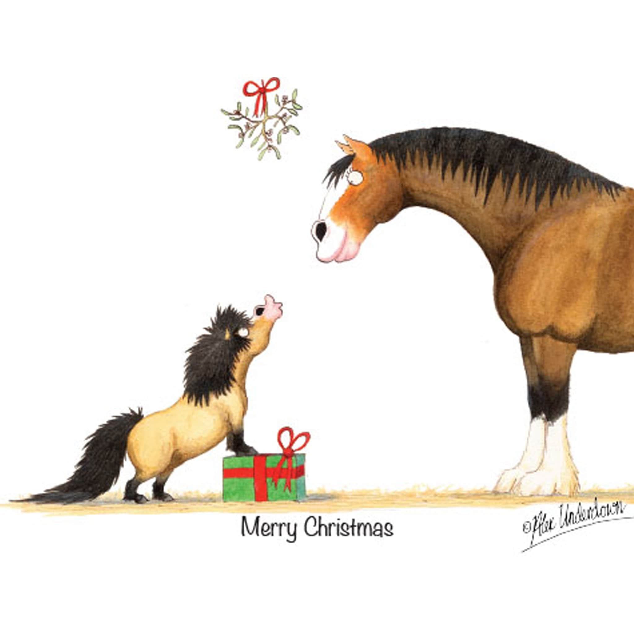 Merry Christmas Horse Card ALUNXMAS004