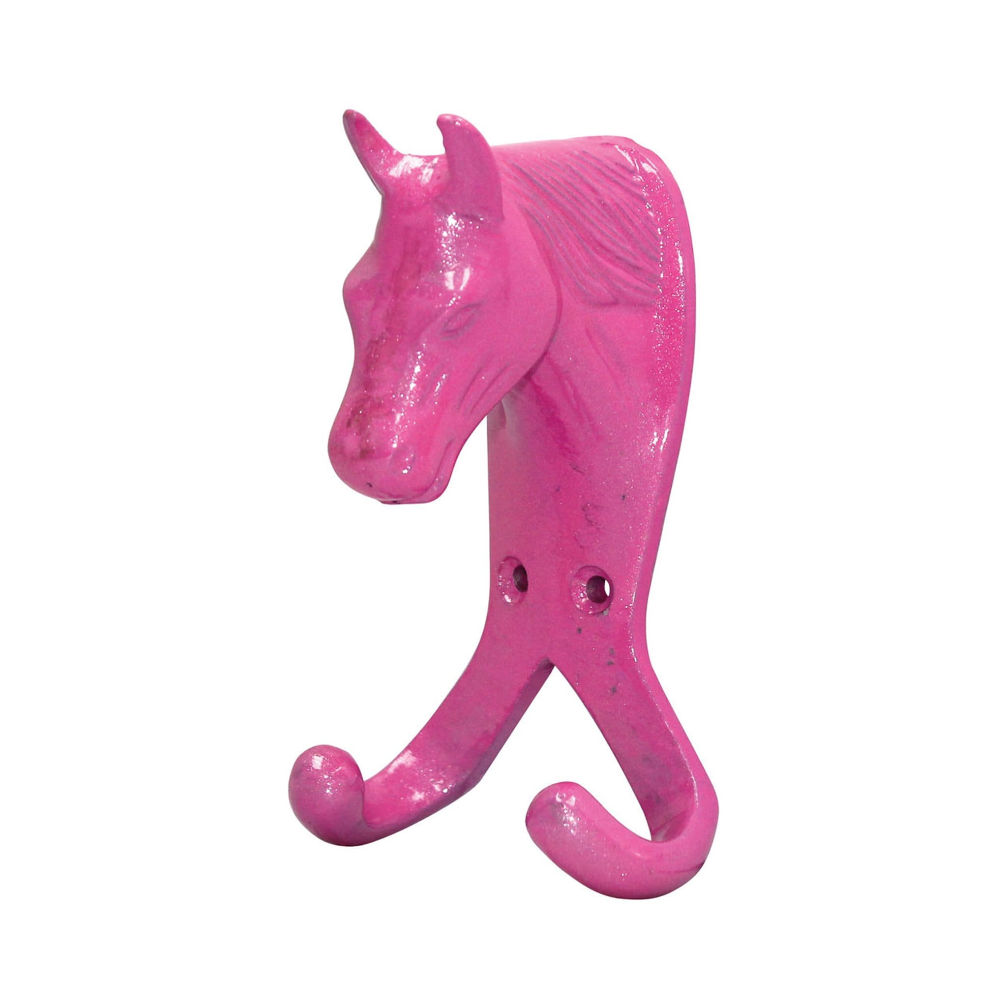 Perry Equestrian Horse Head Double Hook - Pink