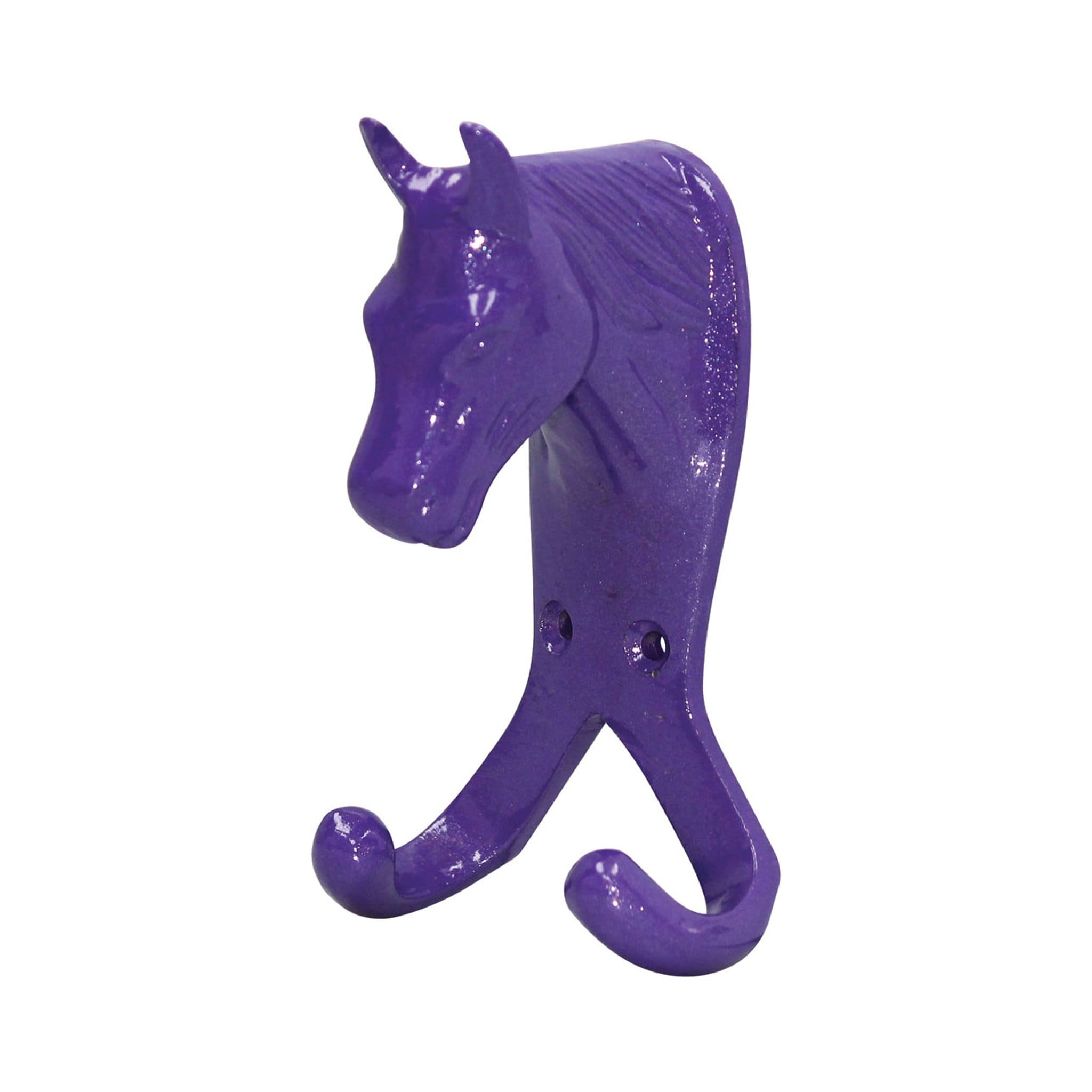 Perry Equestrian Horse Head Double Hook - Purple