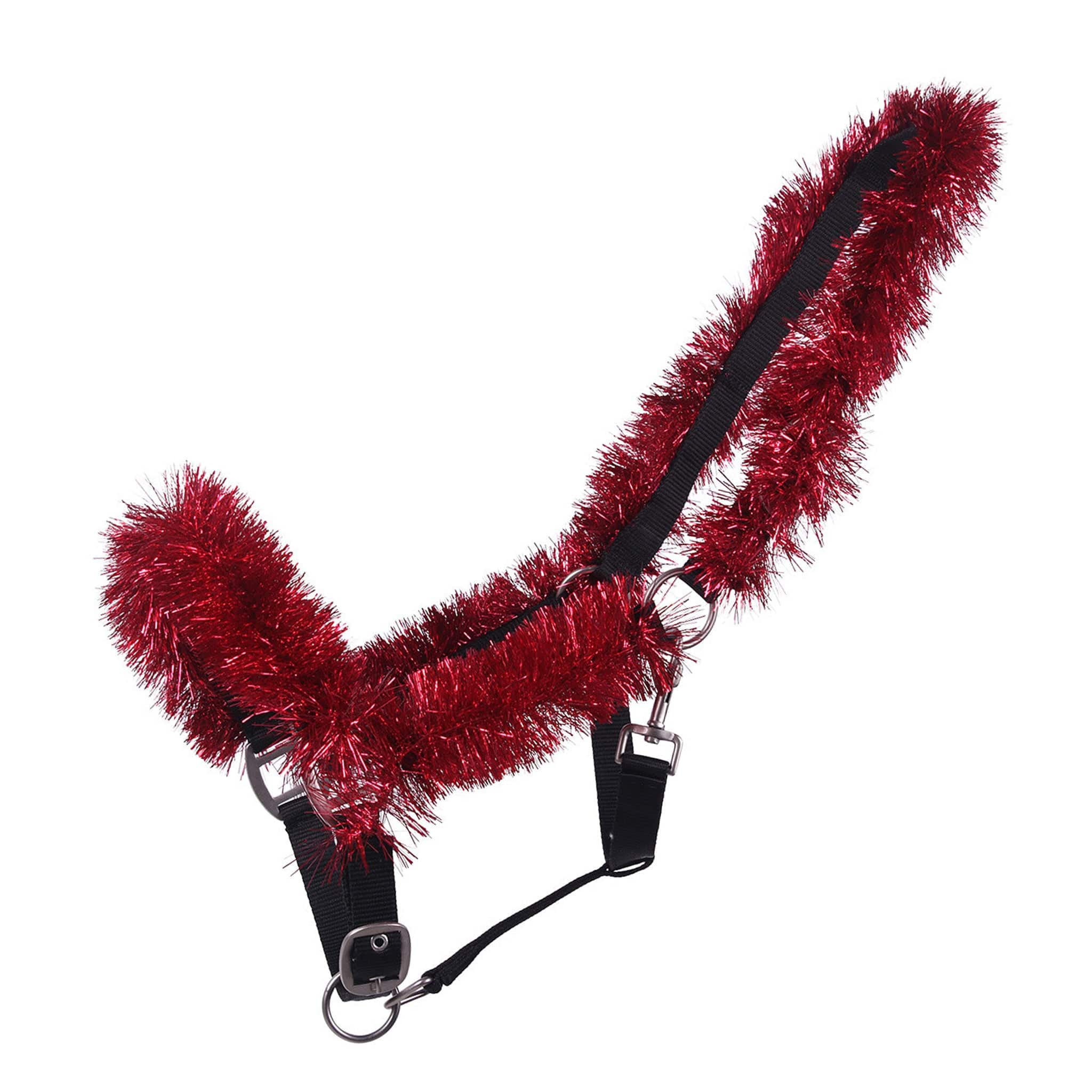 QHP Christmas Garland Headcollar - Size Full Red