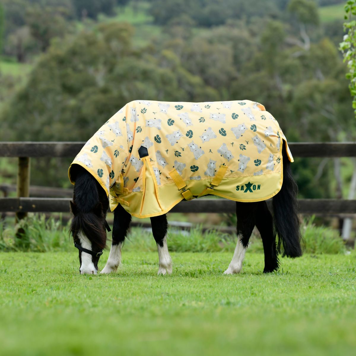 Saxon 600D Pony 180g Combo Neck Turnout Rug Rhino Print
