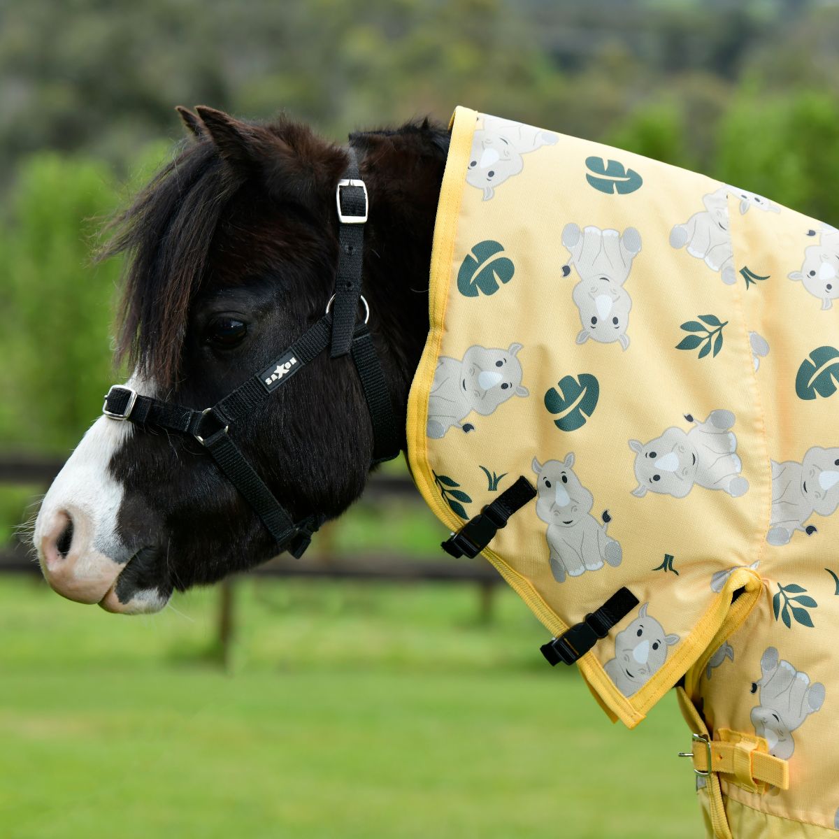 Saxon 600D Pony 180g Combo Neck Turnout Rug Rhino Print