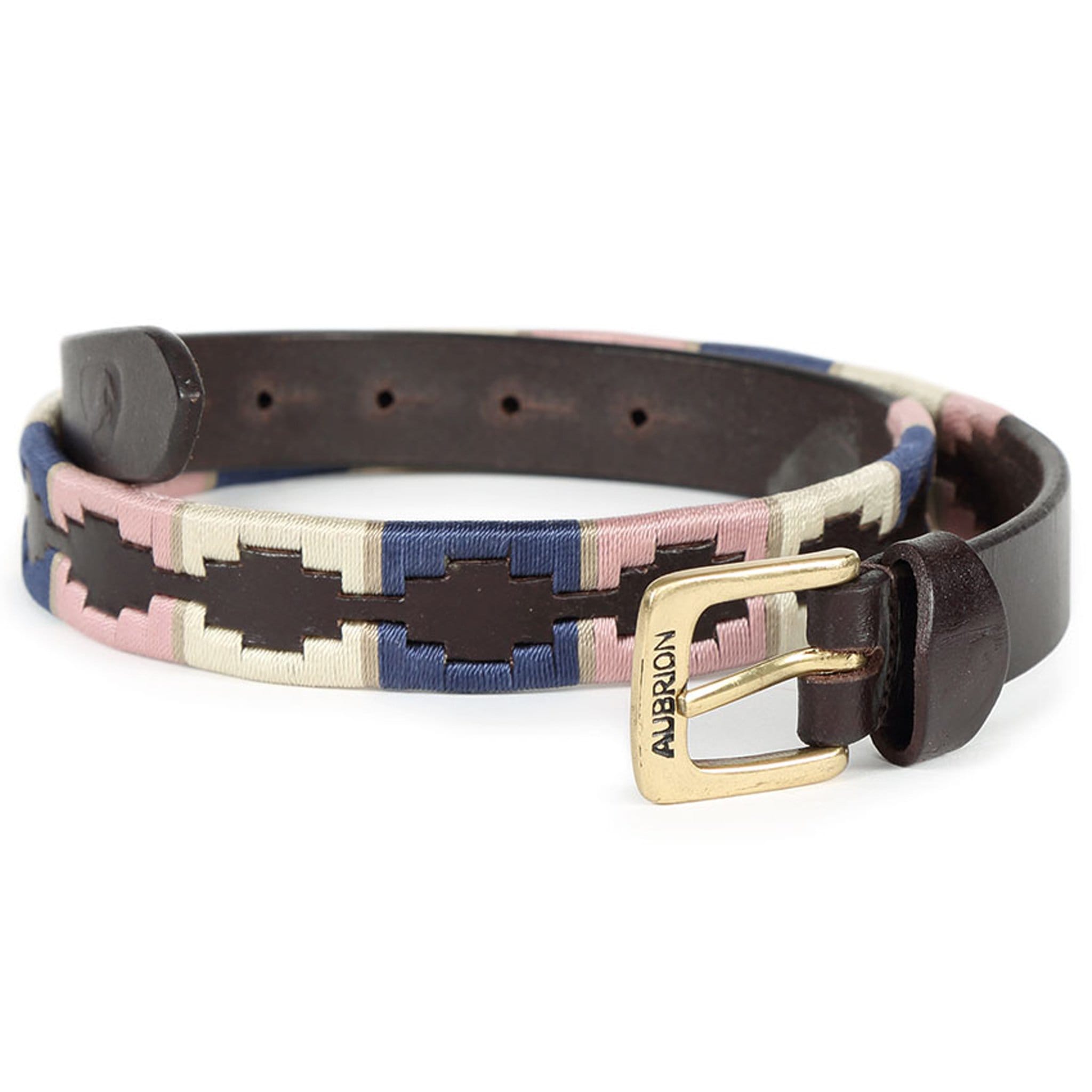 Shires Aubrion Drover Polo Belt Navy/Pink/Natural 9969.