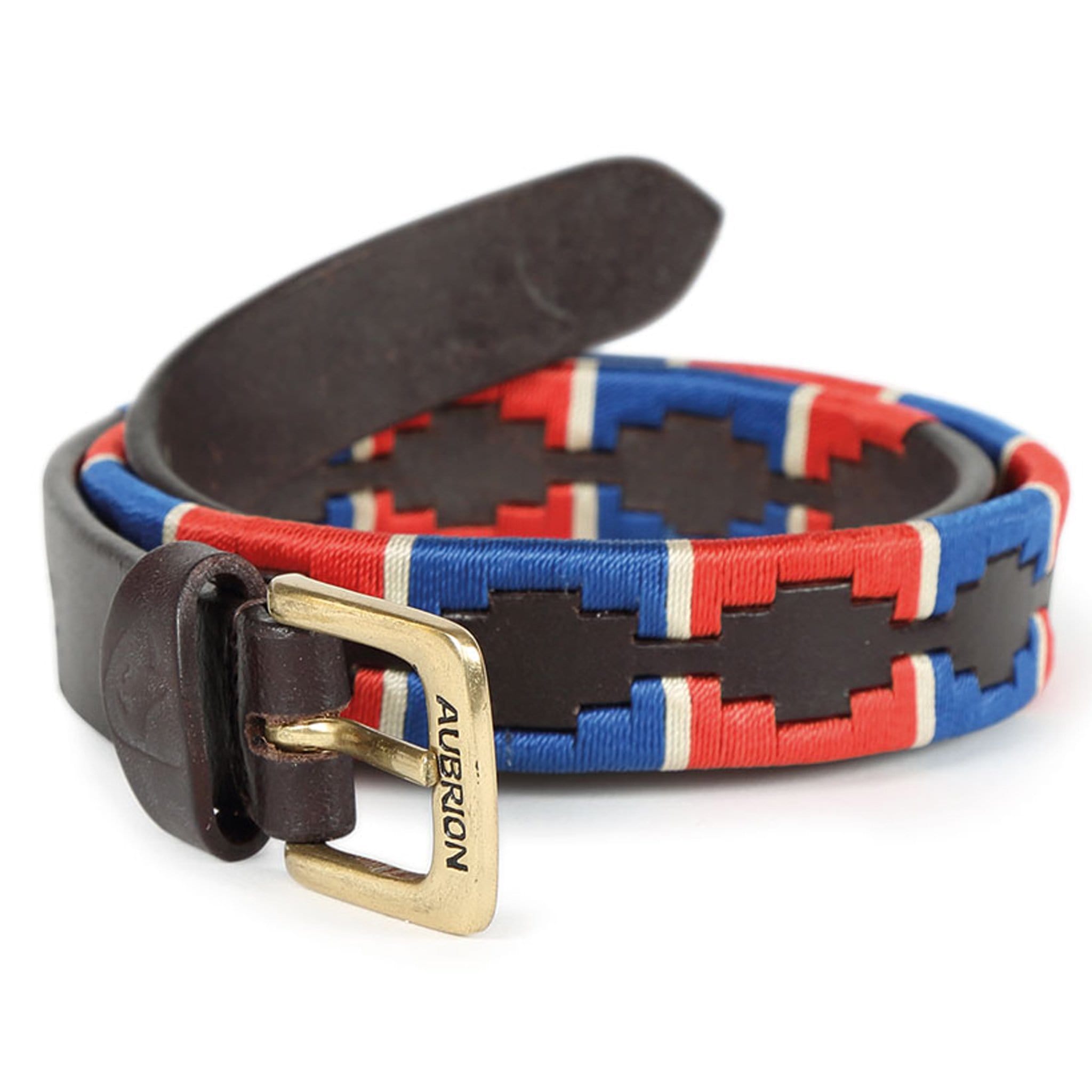 Shires Aubrion Drover Polo Belt - Standard (35mm) · 100cm · Navy/Red