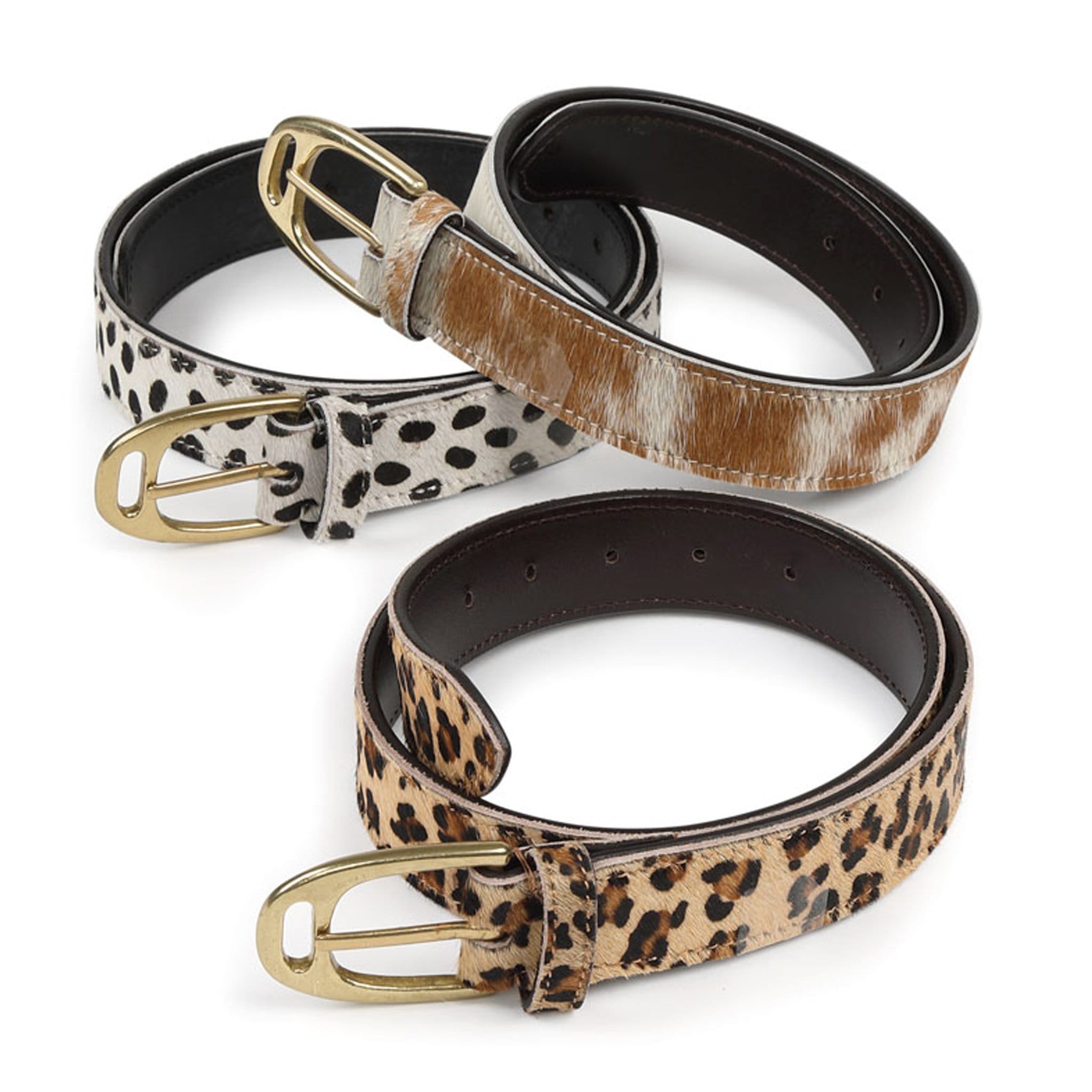 Leopard calf hair belt sale