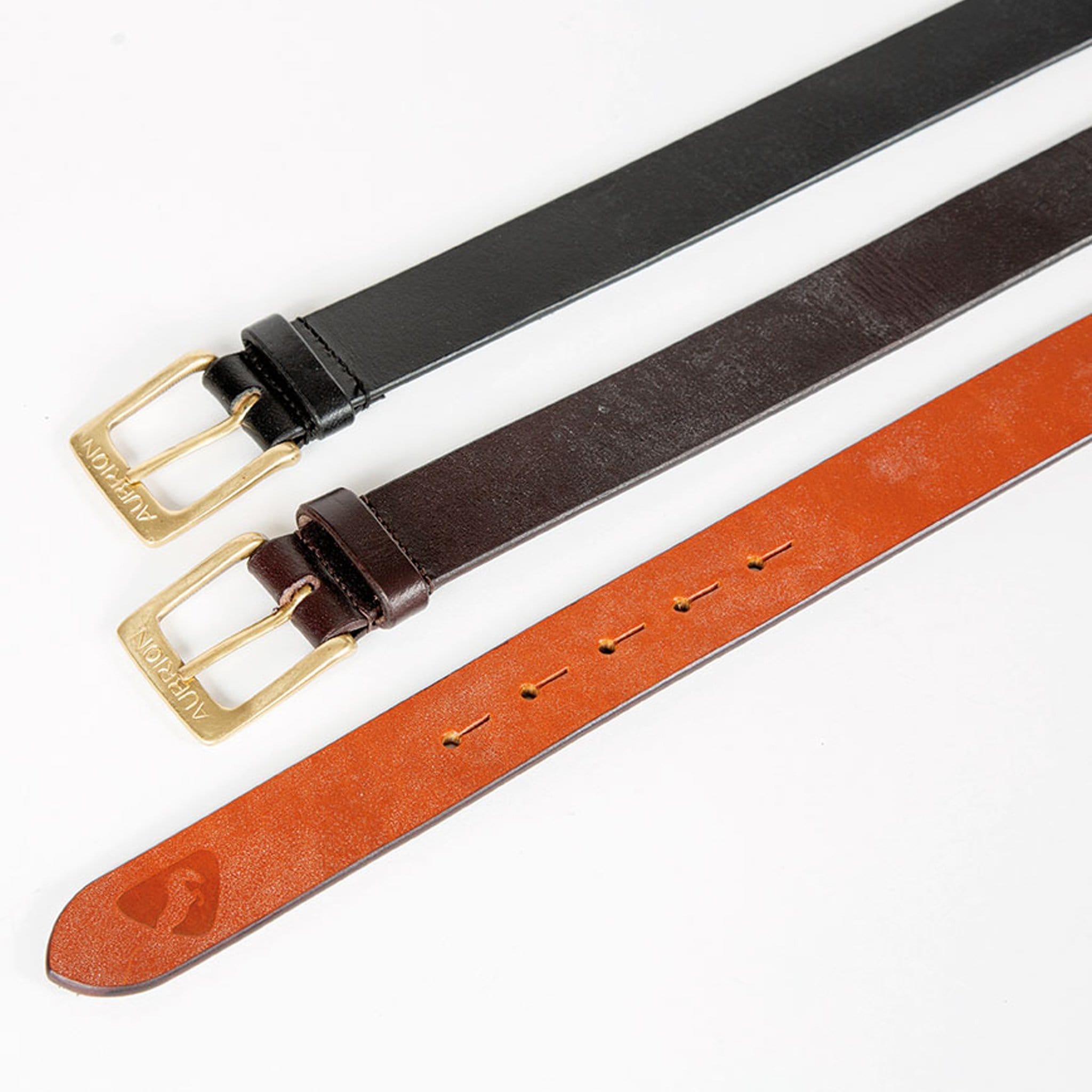Shires Aubrion Leather Belt - Skinny (25mm) · 90cm · Tan
