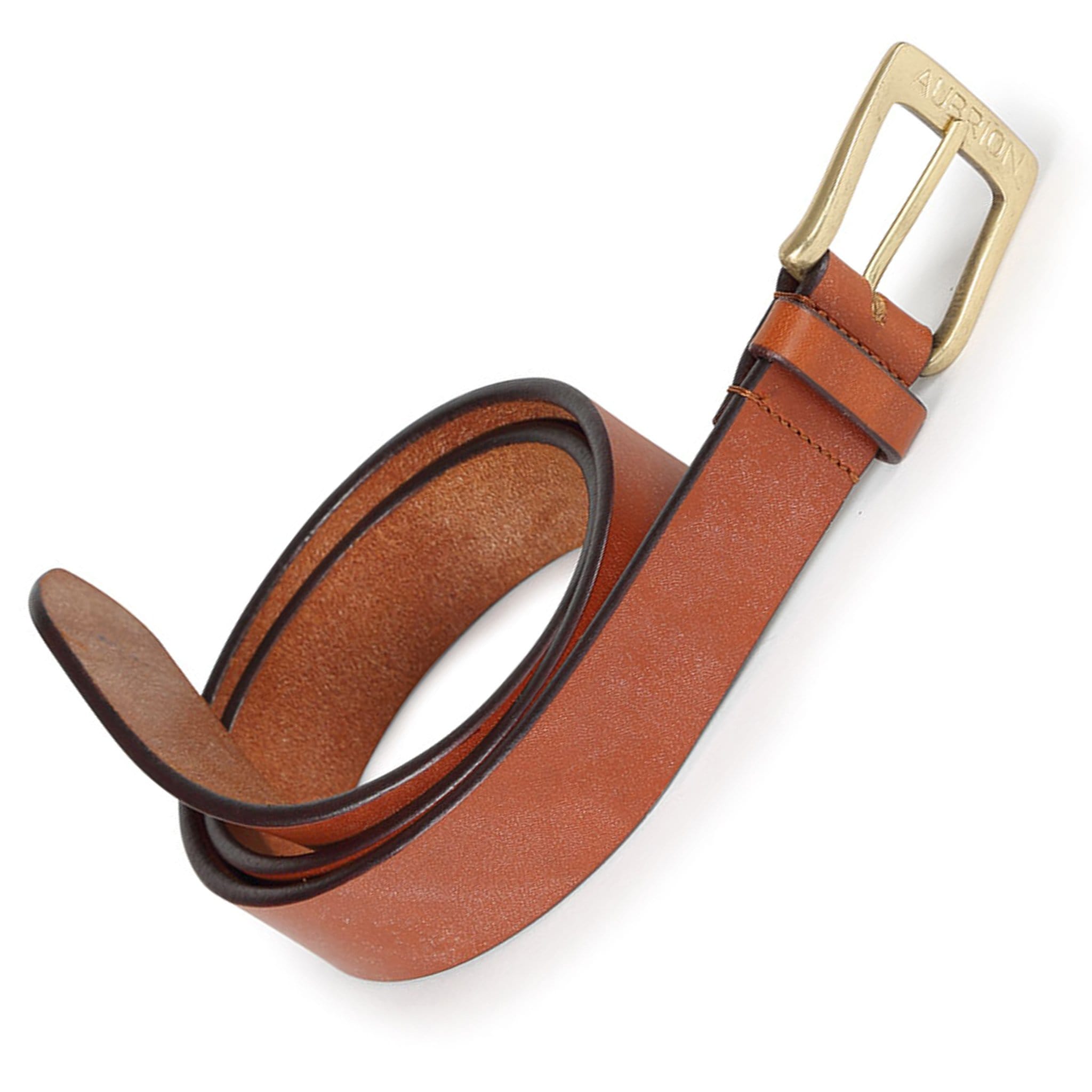 Shires Aubrion Leather Belt - Skinny (25mm) · 80cm · Tan