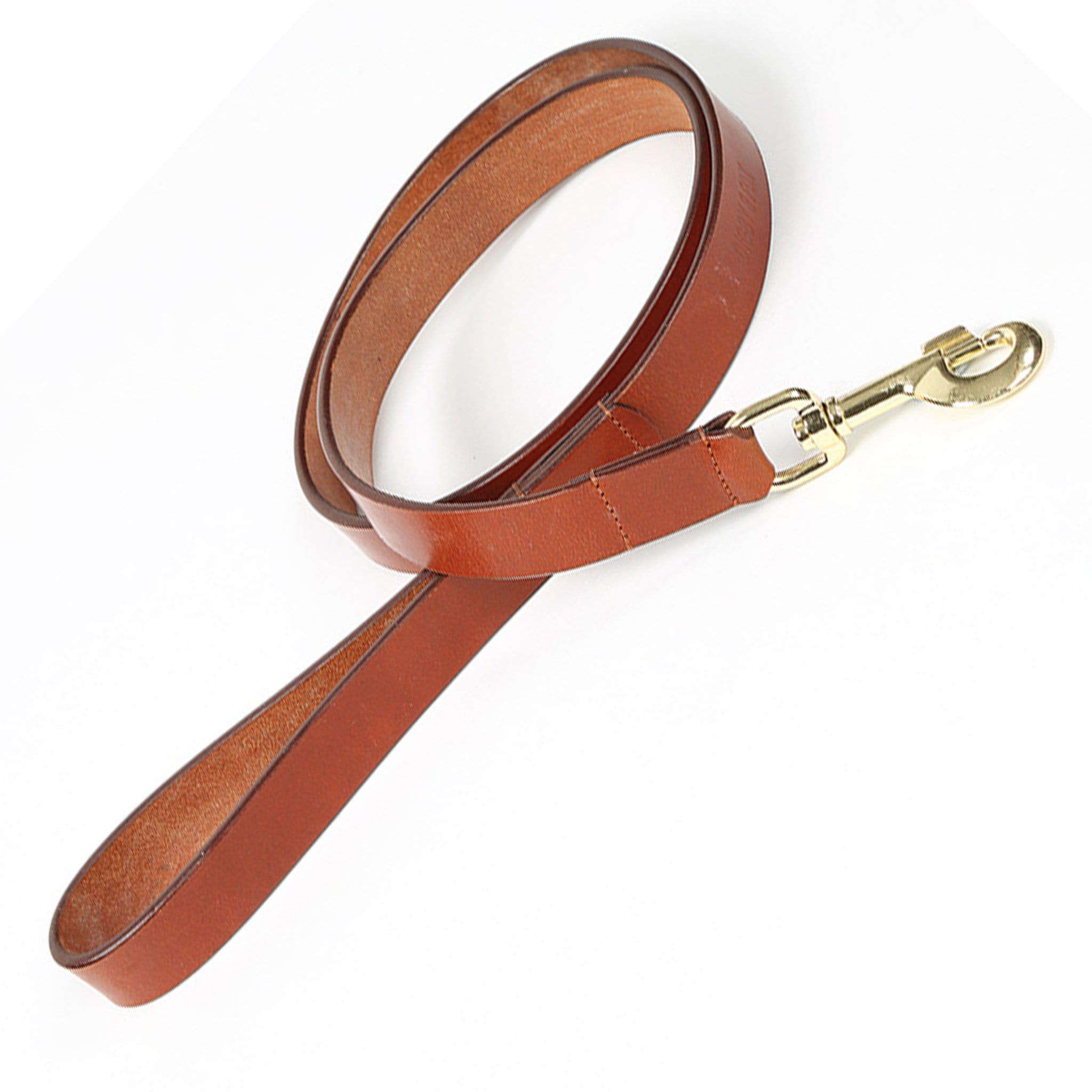 Shires Digby and Fox Flat Leather Dog Lead - Large (1") · Tan