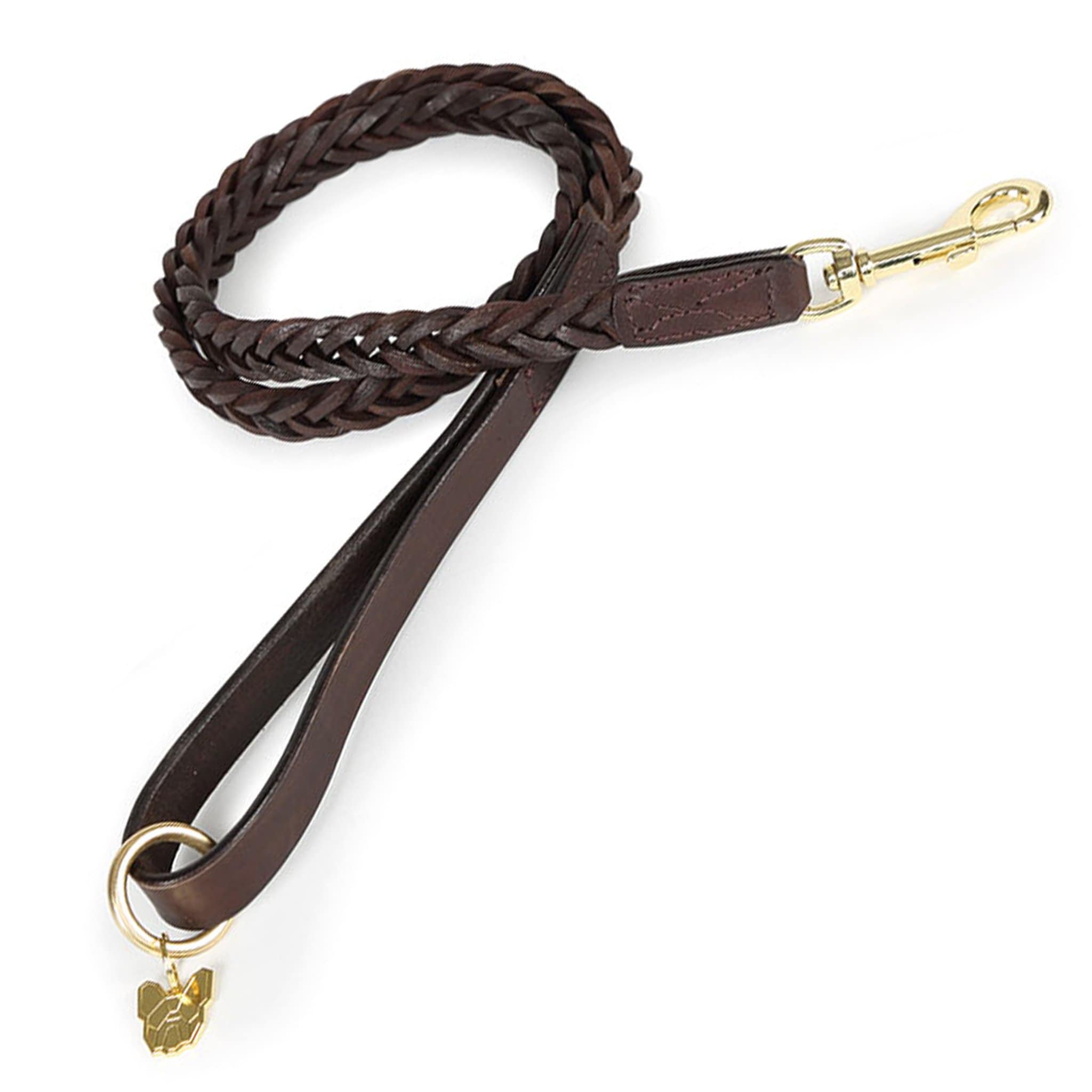 Shires Digby and Fox Plaited Dog Lead - Brown