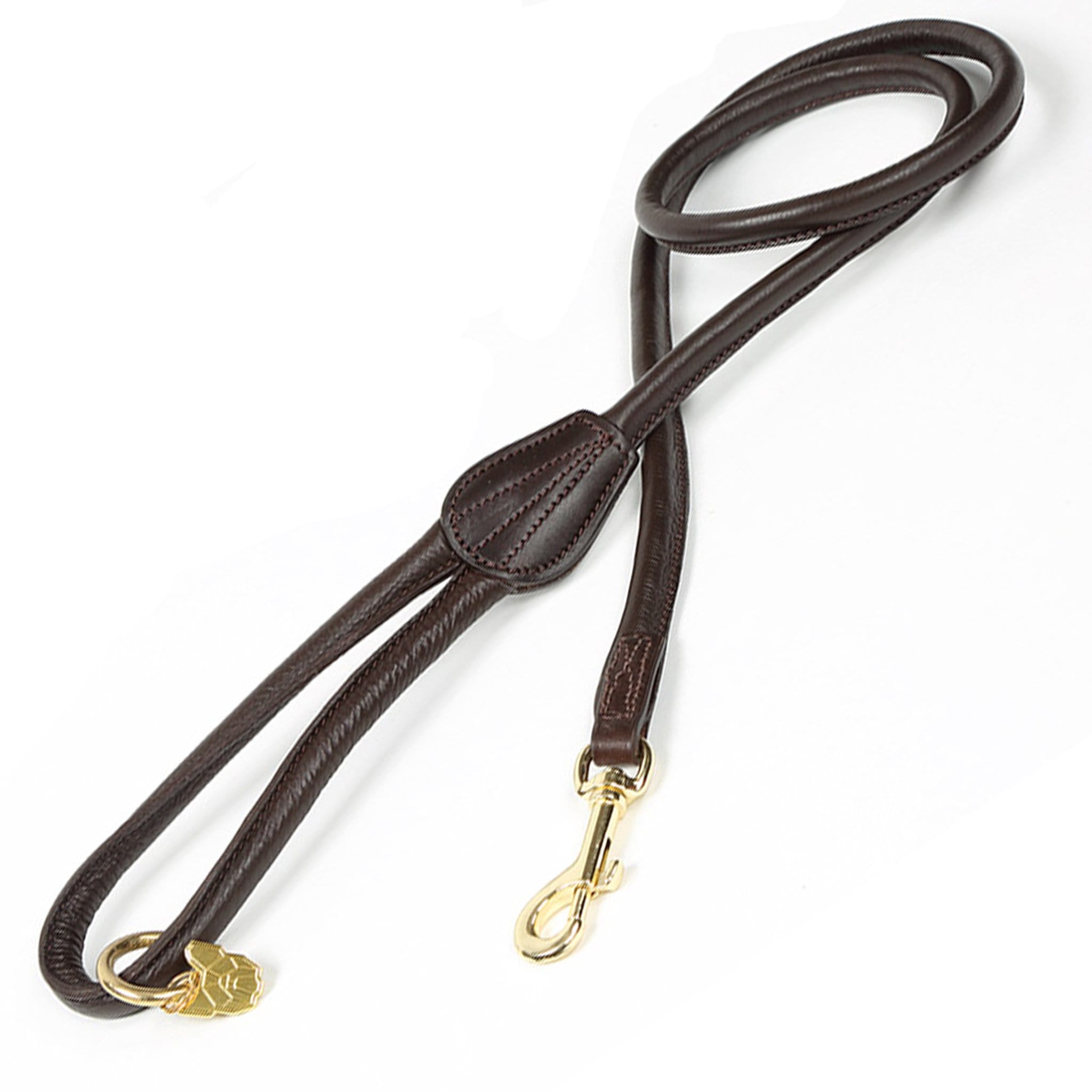 Shires Digby and Fox Rolled Leather Dog Lead - Brown