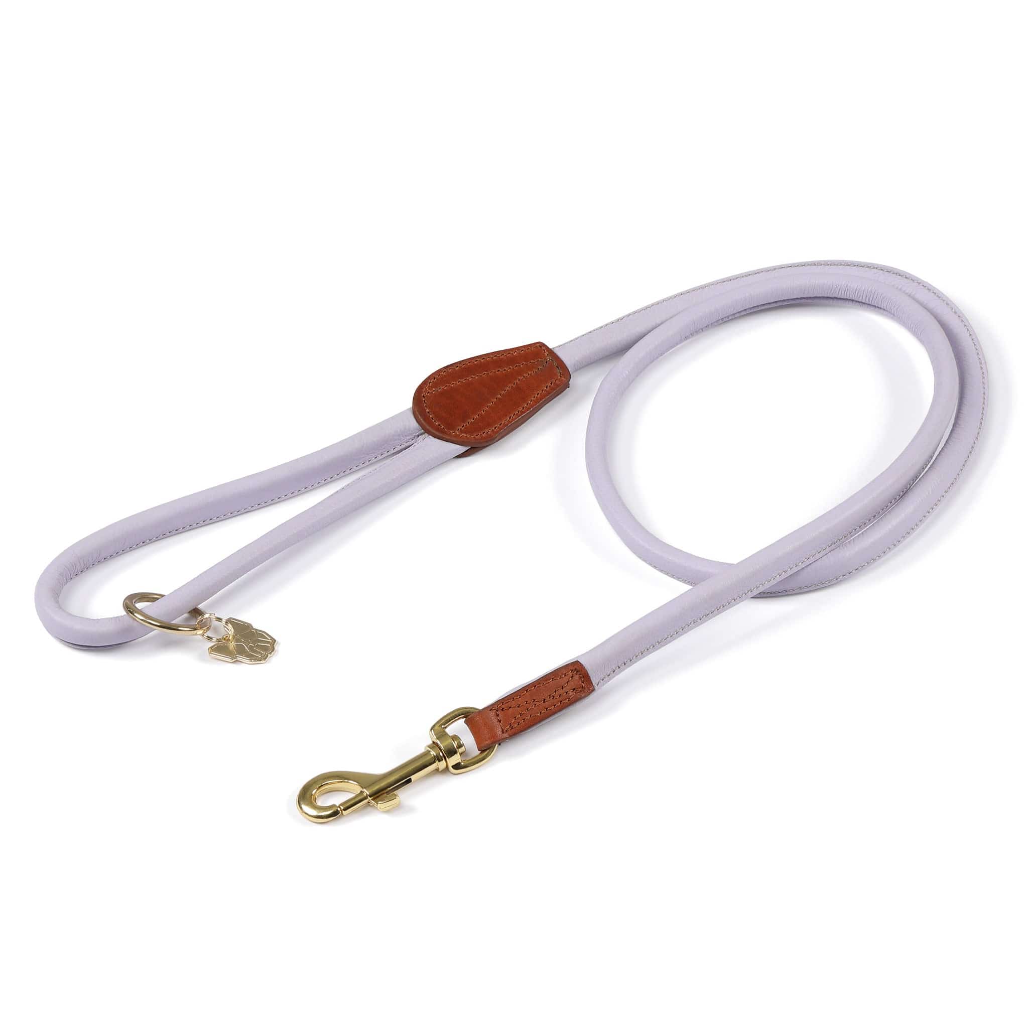 Shires Digby and Fox Rolled Leather Dog Lead - Lilac