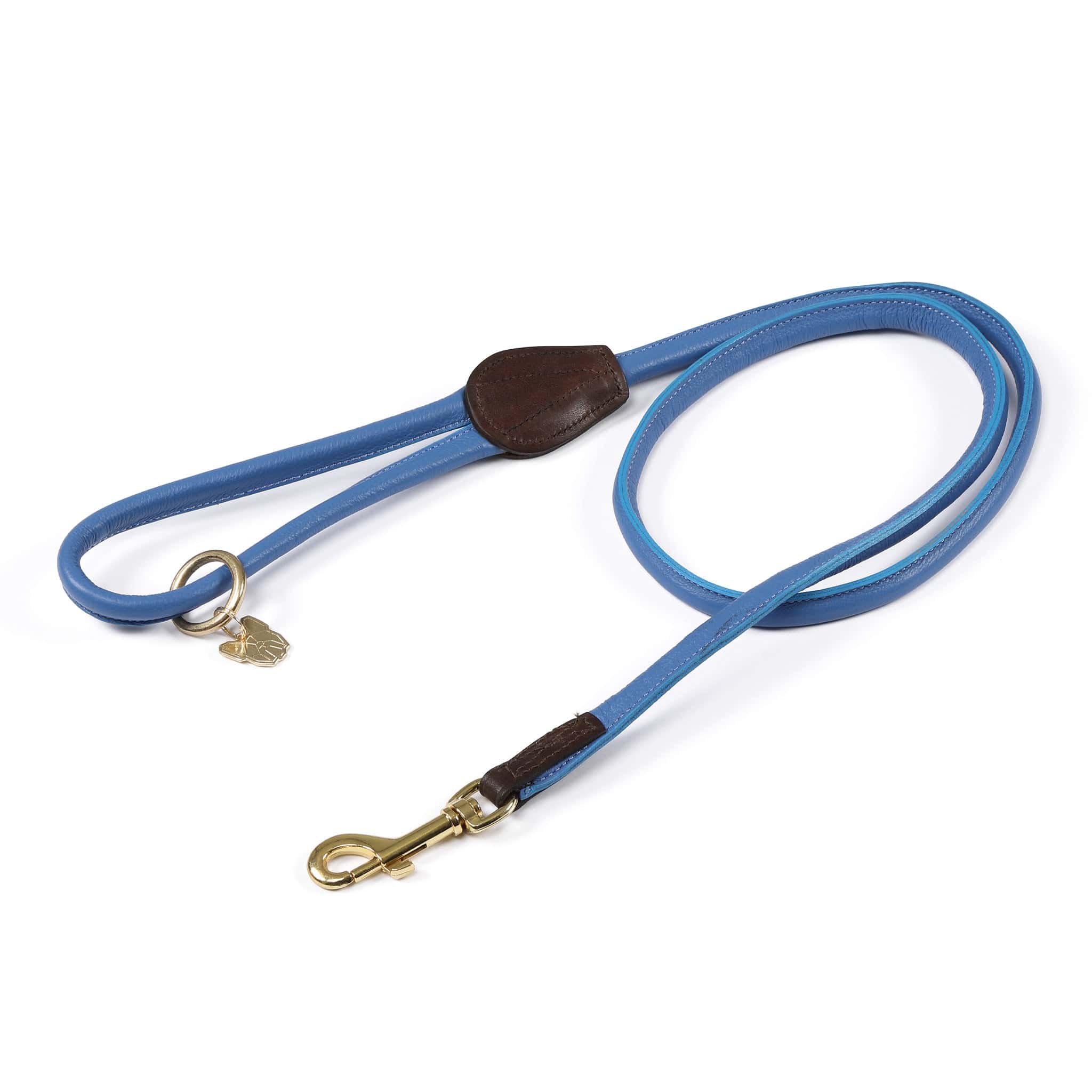 Shires Digby and Fox Rolled Leather Dog Lead - Royal Blue