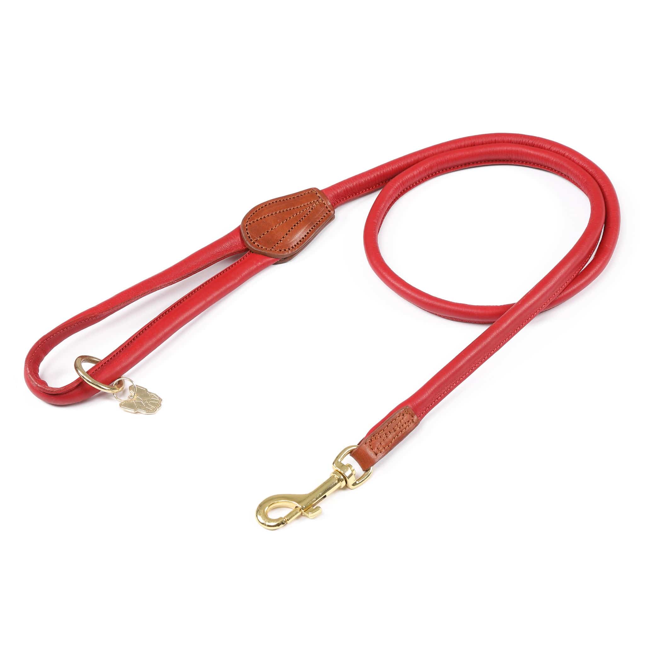 Shires Digby and Fox Rolled Leather Dog Lead - Scarlett