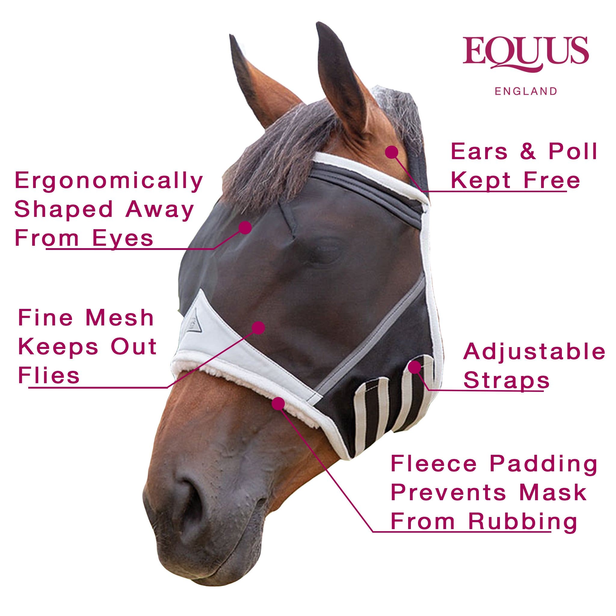 FlyGuard Pro Fine Mesh Earless Fly Mask 6661