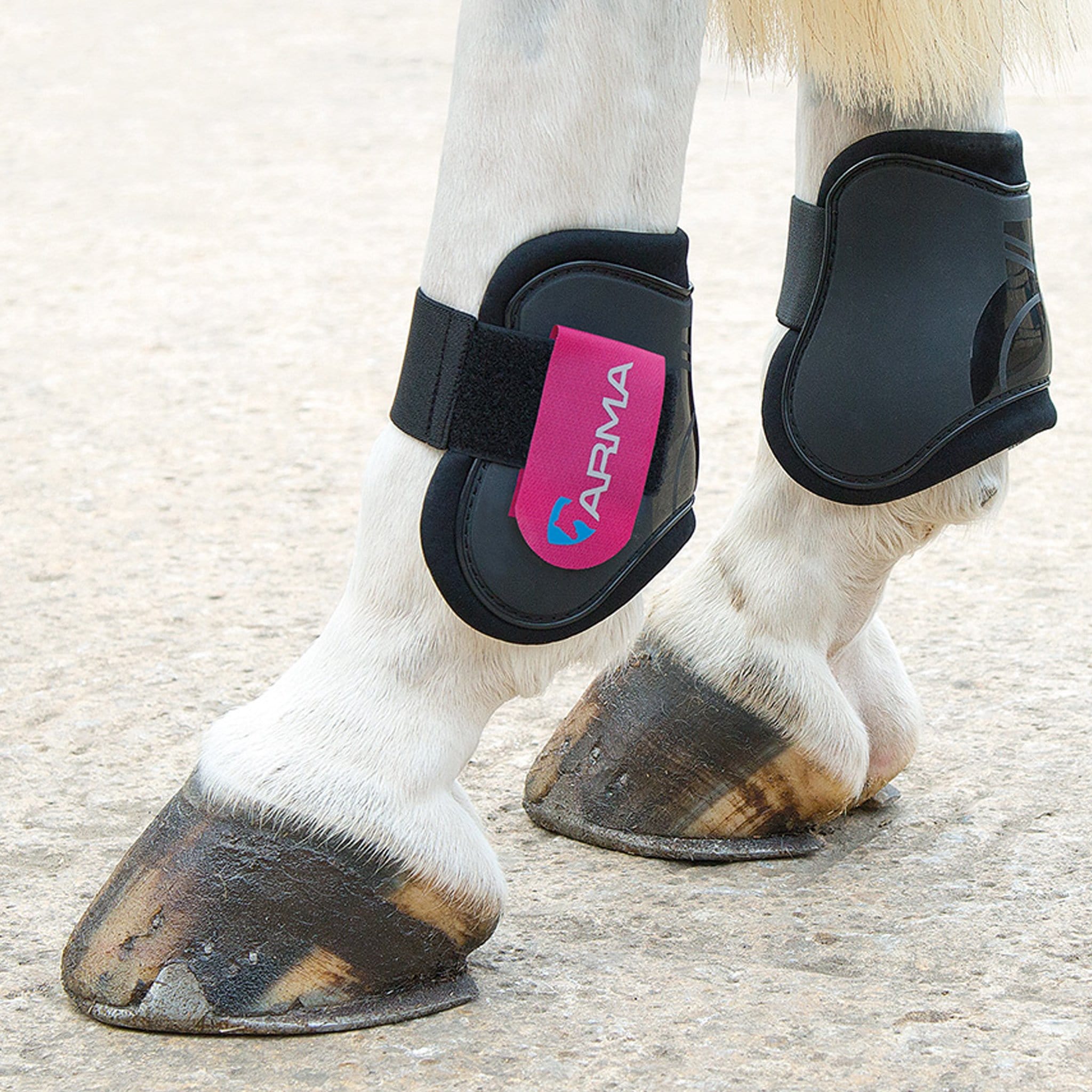 Arma Open Fronted Fetlock Boots - Pony/Cob · Black and Raspberry