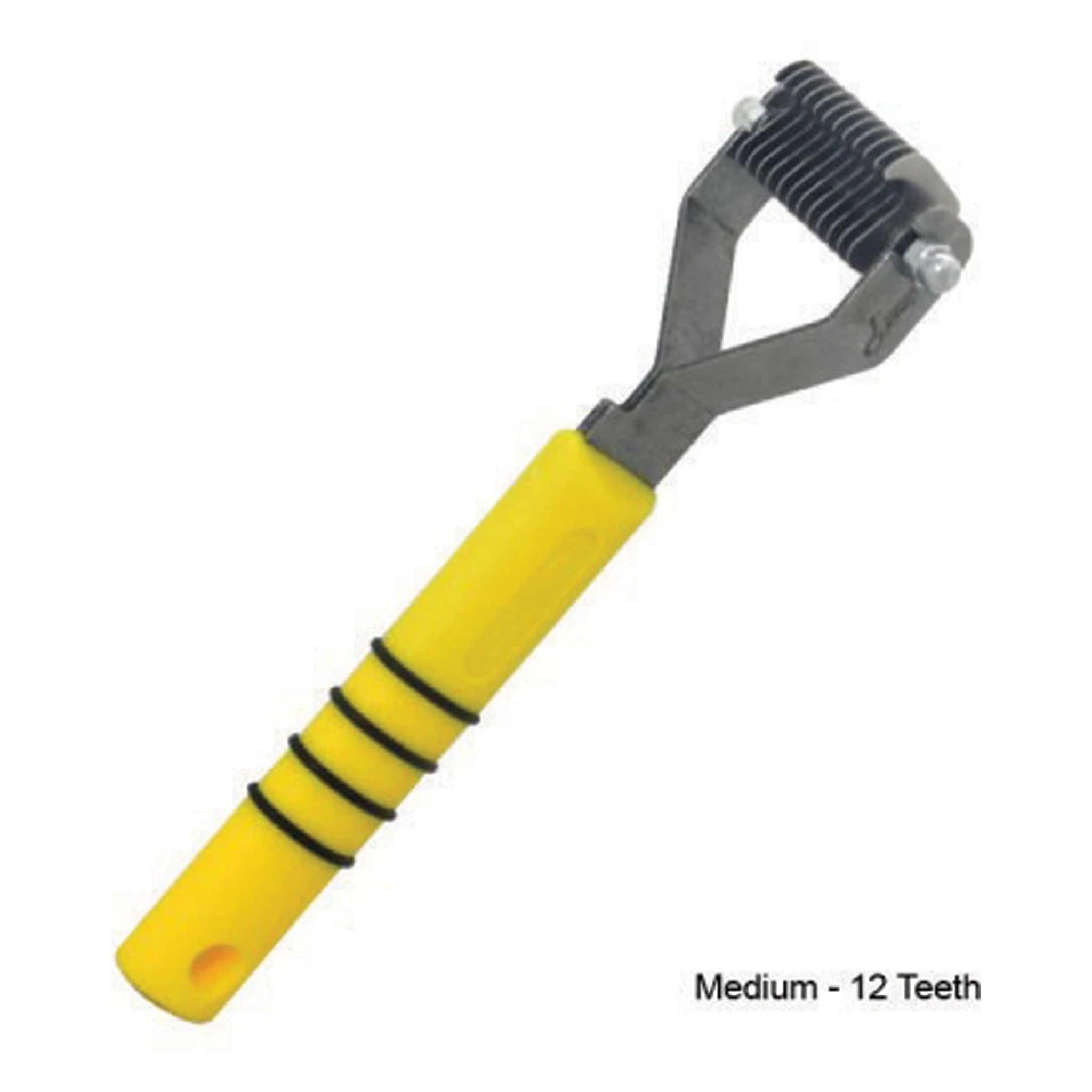 Smart Grooming Smart Tails Yellow Handle Thinning Rake - 12 Teeth (Medium)