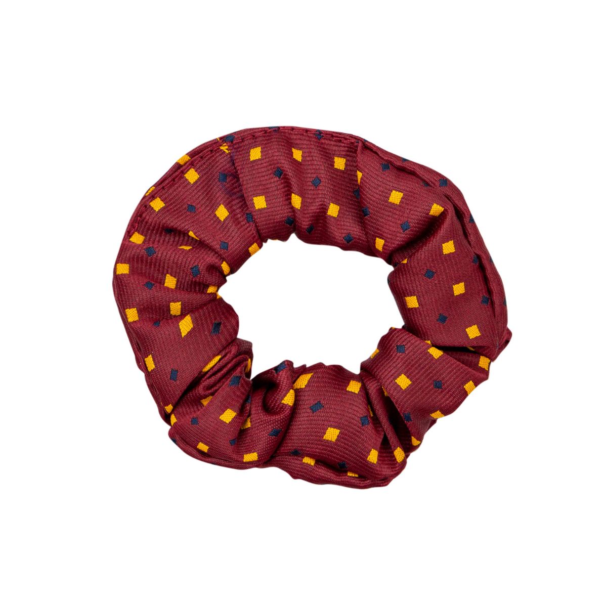 Supreme Products Show Scrunchie - Burgundy/Gold Diamonds