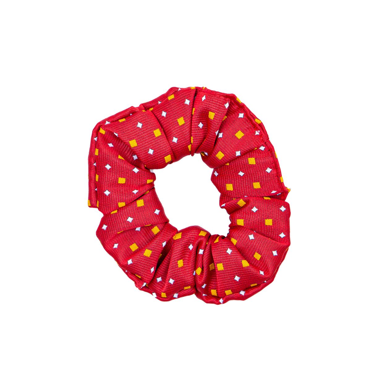 Supreme Products Show Scrunchie - Red/Gold Diamonds