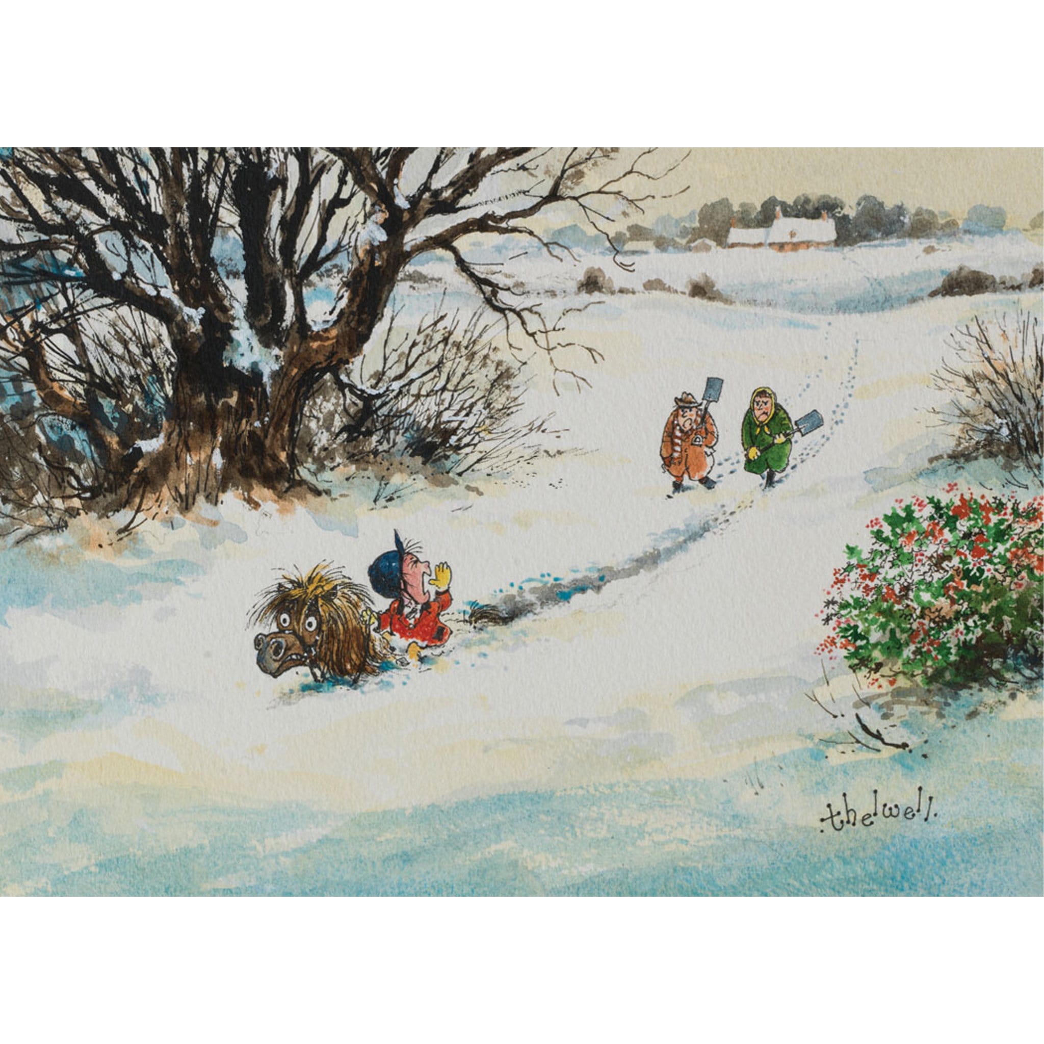 Thelwell In Deep Trouble Christmas Card THELXMAS002
