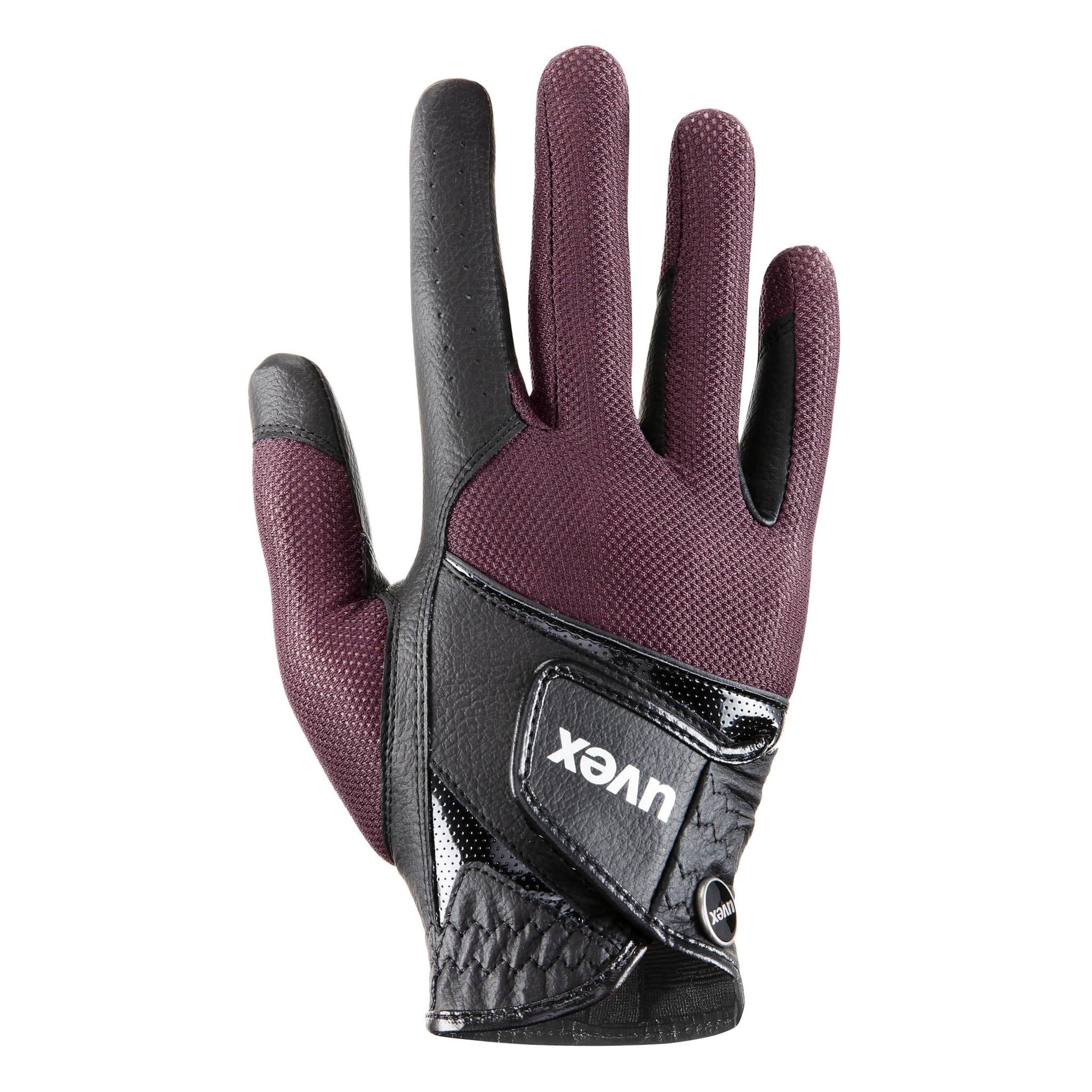 Uvex Sumair Riding Gloves - 9 · Black and Burgundy