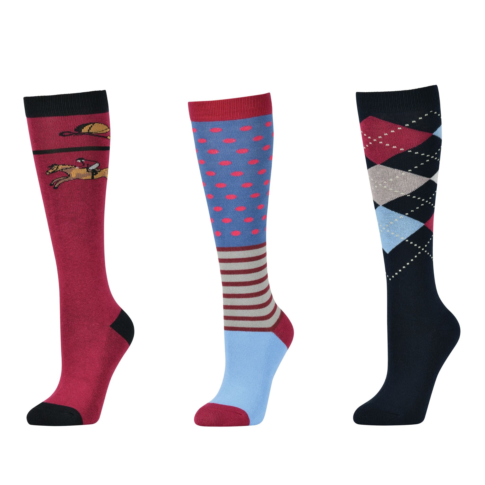 Dublin Riding Socks 3 Pack Berry Rider Studio 301009