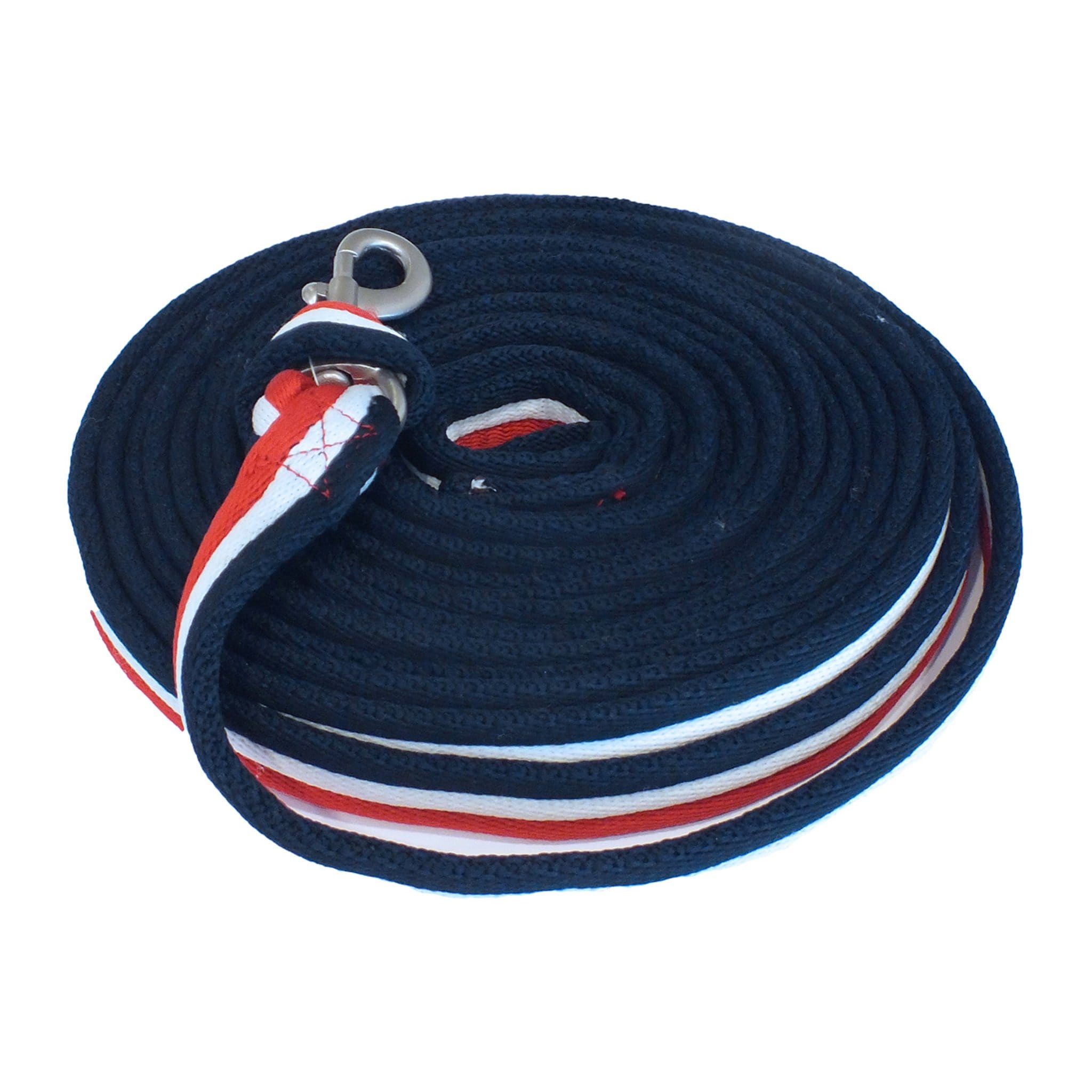 John Whitaker Lunge Line Red,White, and Navy Stripes LL005NW.