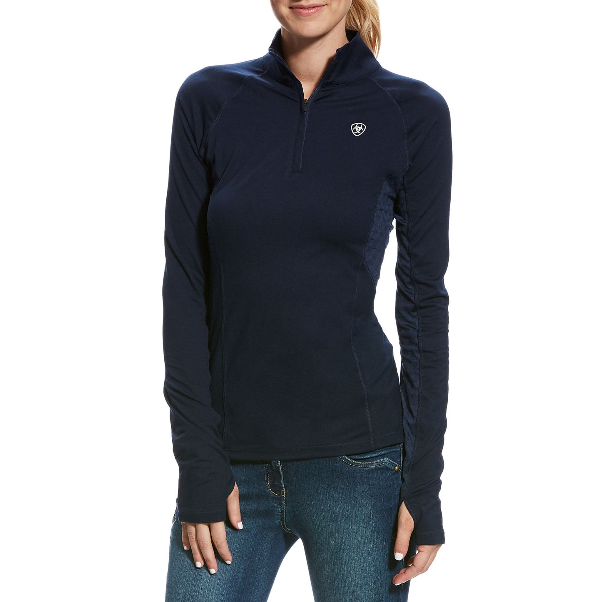 Ariat Lowell 2.0 Quarter Zip Base Layer - UK 16 (L) · Navy Blue