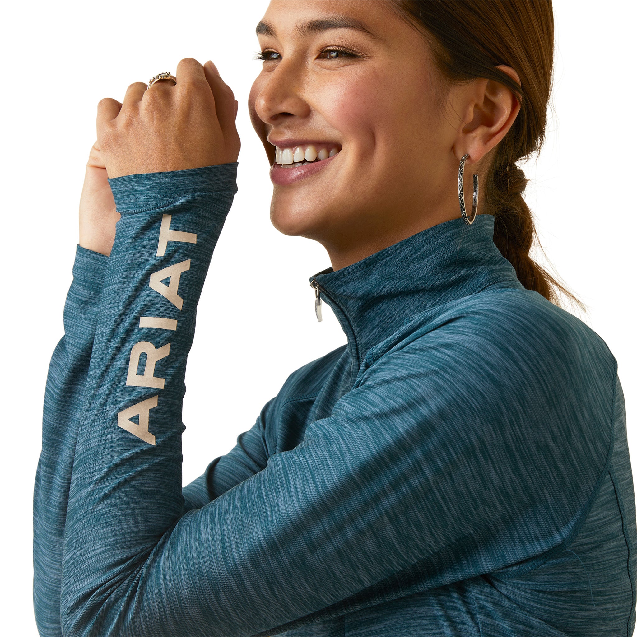 Ariat Laguna Quarter Zip Top Reflecting Pond Studio 10046132
