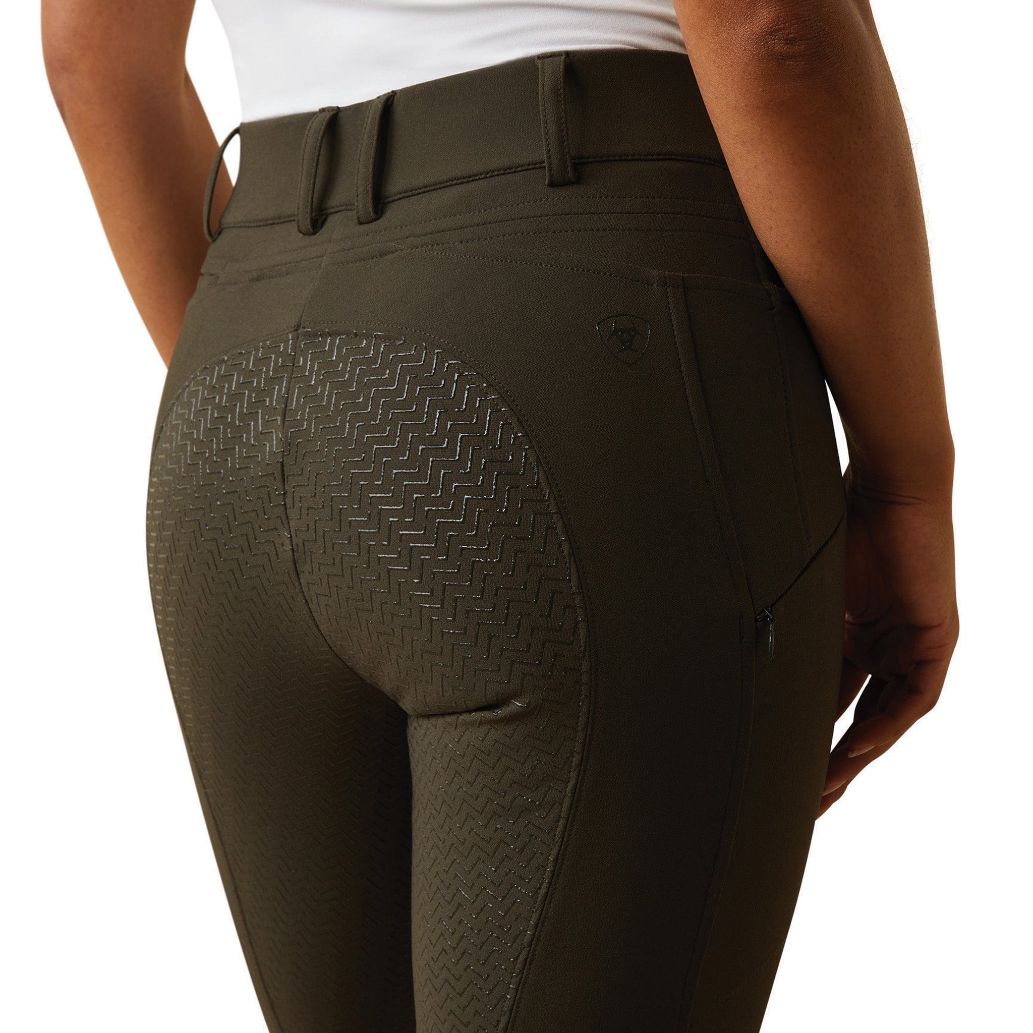 Ariat Prelude Silicone Full Seat Breeches 10034790 Relic Green Back Close Up