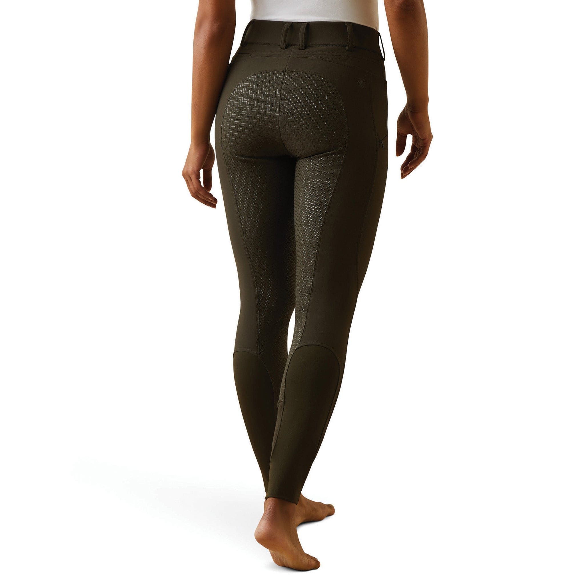 Ariat Prelude Silicone Full Seat Breeches 10034790 Relic Green Back On Model