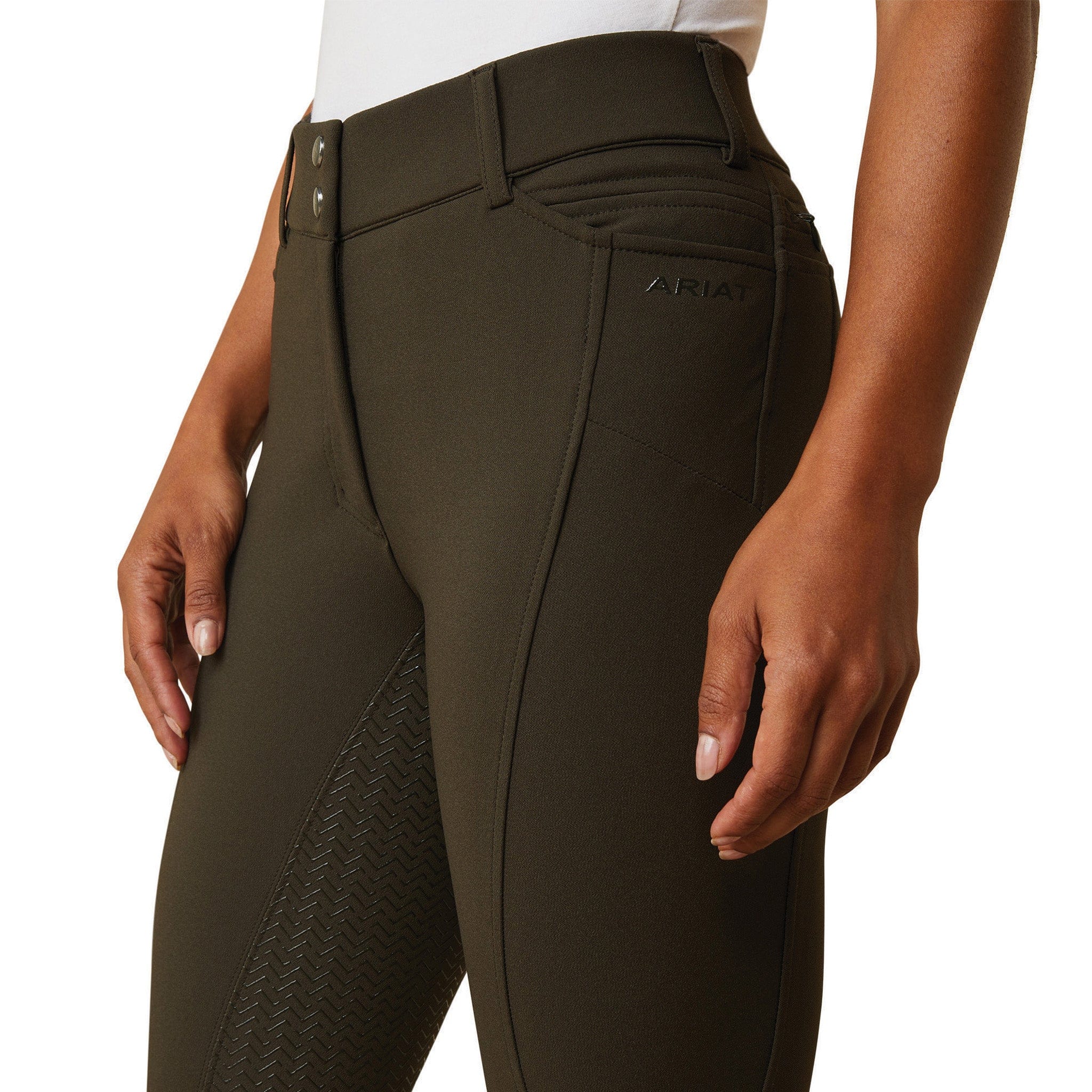 Ariat Prelude Silicone Full Seat Breeches 10034790 Relic Green Side Close Up