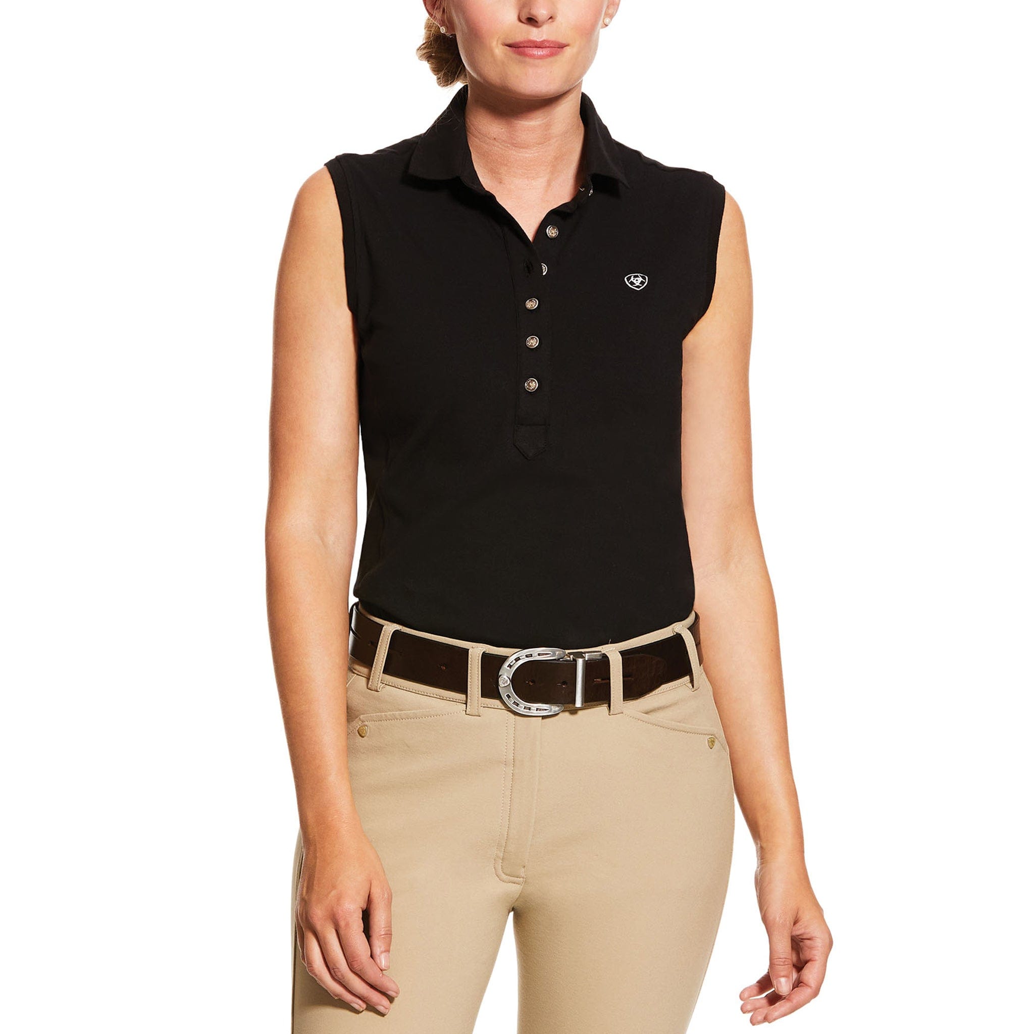 Ariat Prix 2.0 Sleeveless Polo Shirt - UK 14 (L) · Black