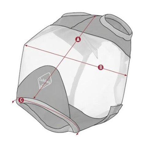 LeMieux Armour Shield Pro Standard Fly Mask Without Ears or Nose Size Guide Image