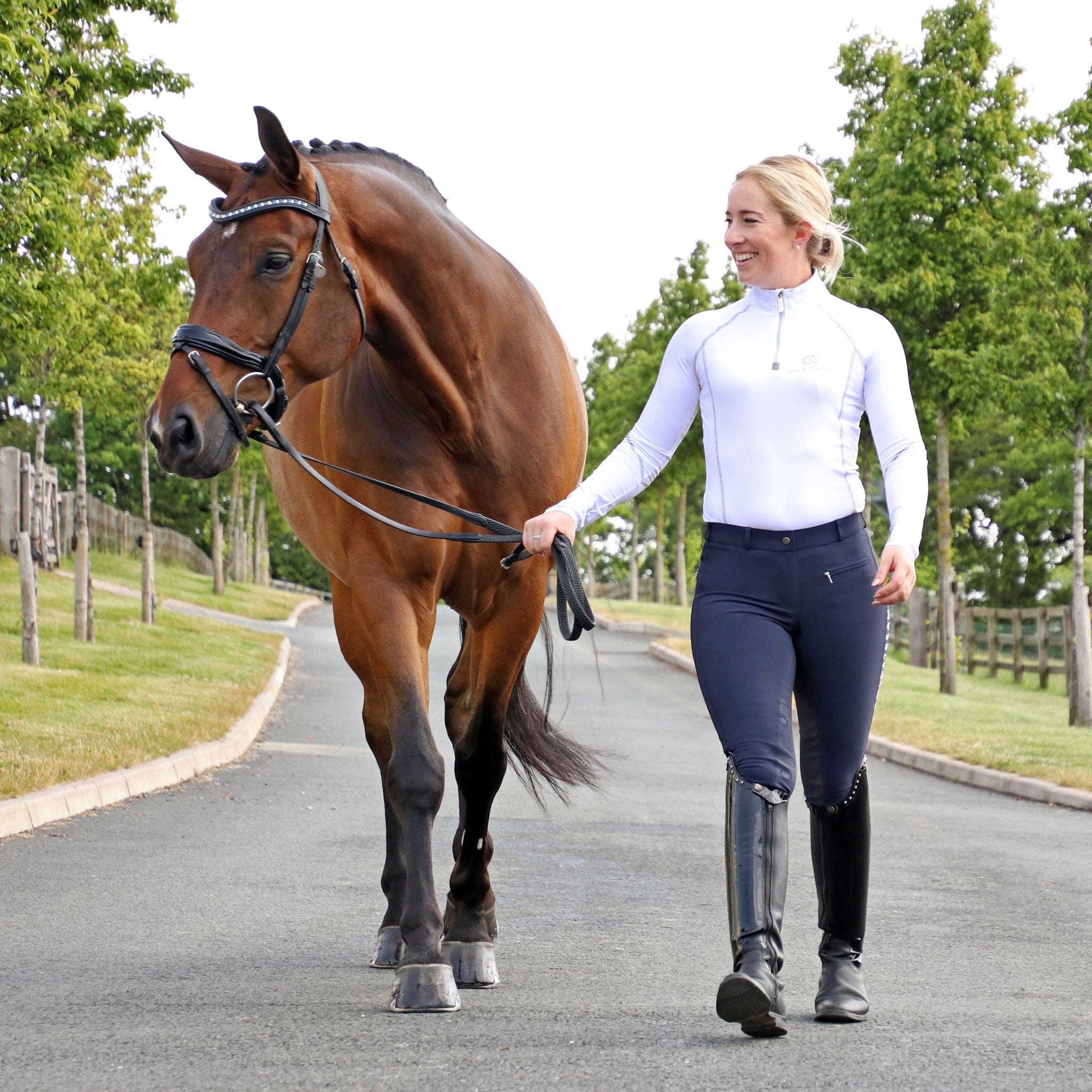 Coldstream Kilham Silicone Full Seat Competition Breeches 24982 Navy On Rider