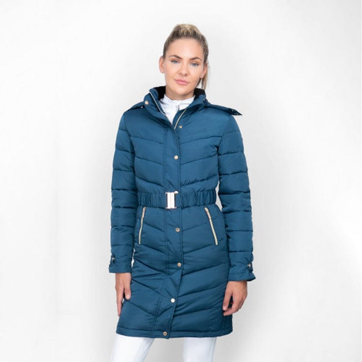 Coldstream Branxton Long Quilted Coat - UK 12 (M) · Cool Slate Blue