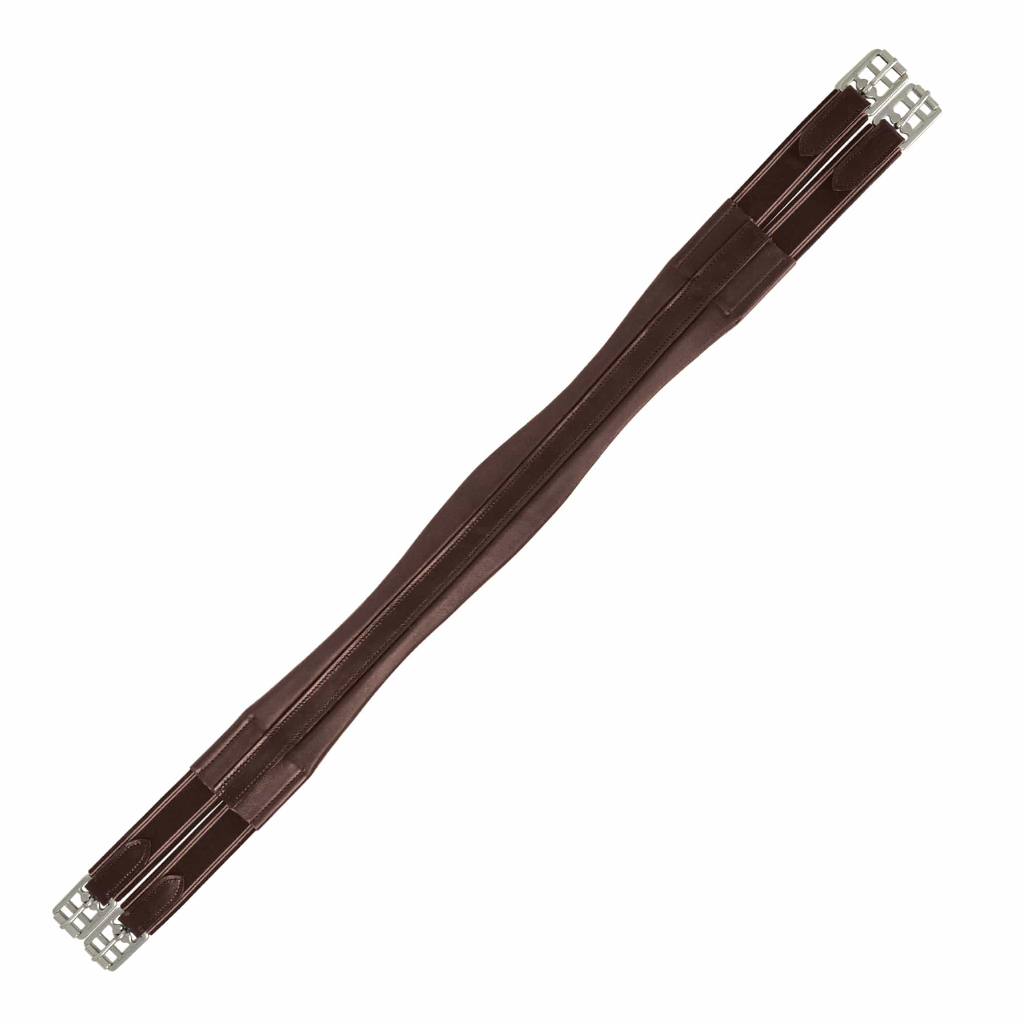 Hy Equestrian Leather Padded Atherstone Girth - 150cm (60") · Brown · One End