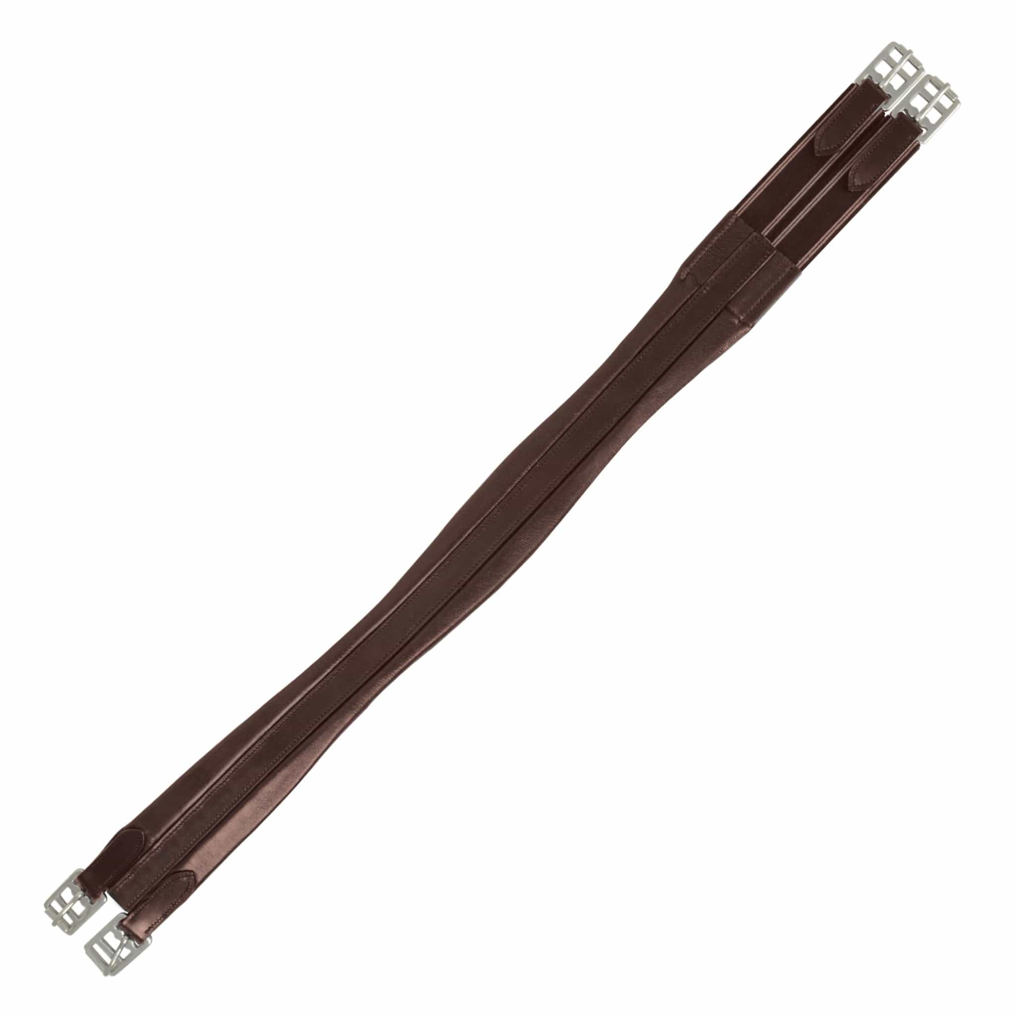 Hy Equestrian Leather Padded Atherstone Girth - 150cm (60") · Brown · Both Ends