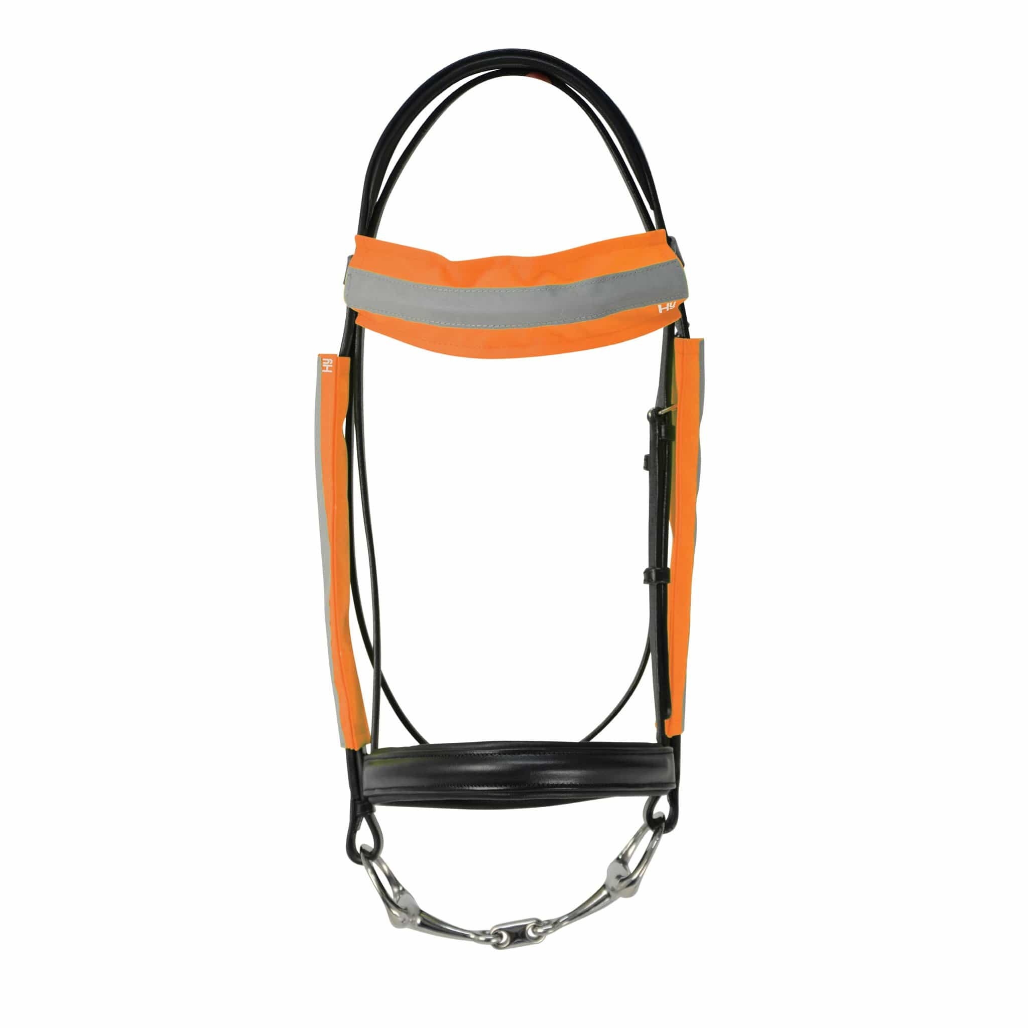 Hy Equestrian Reflector Hi Viz Bridle Bands - Orange