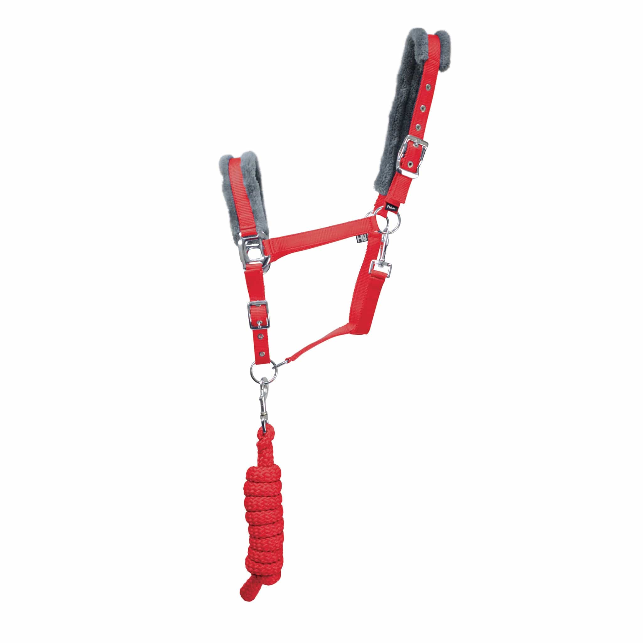 Hy Sport Active Headcollar and Lead Rope - Cob · Rosette Red